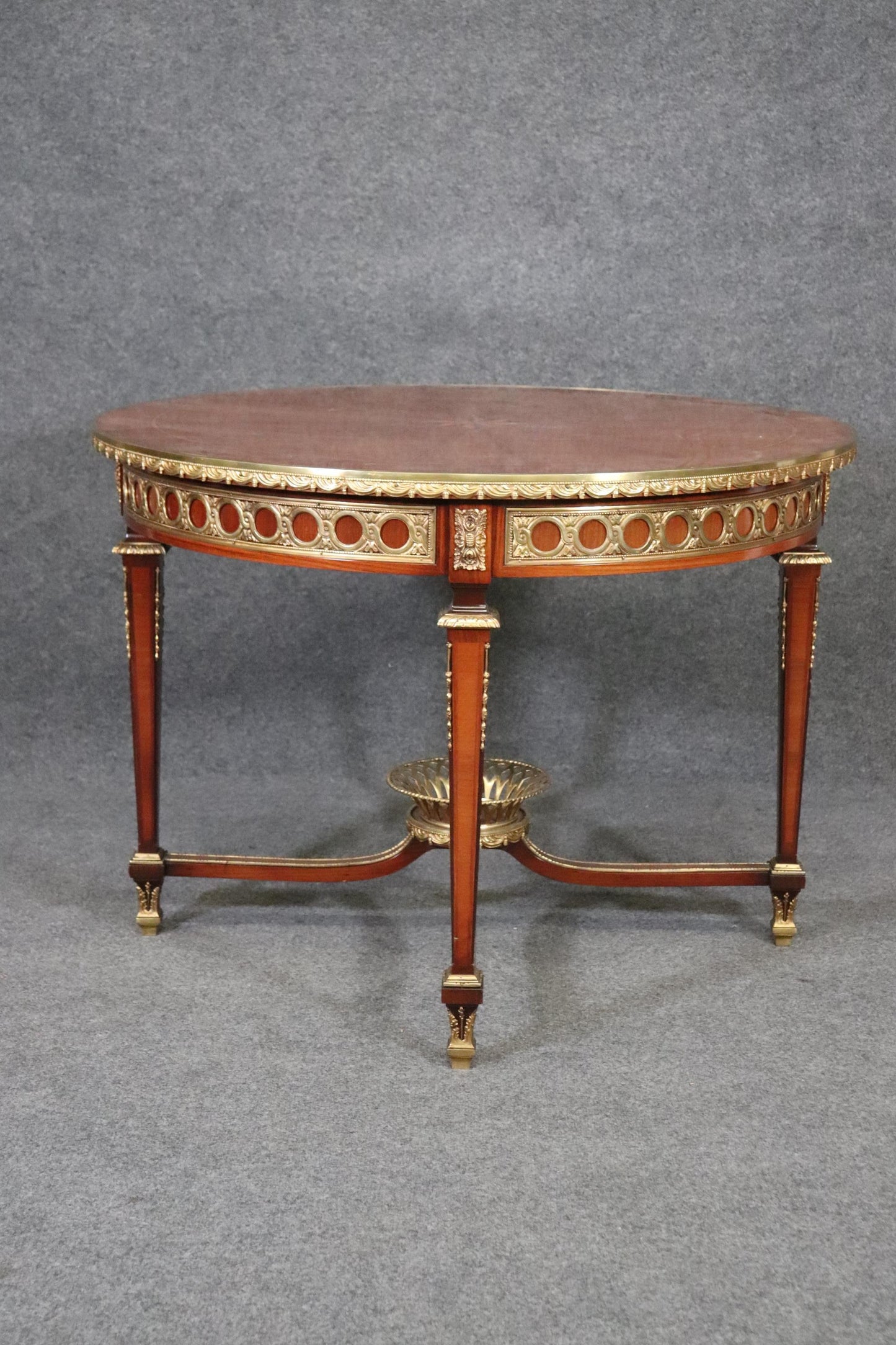 Fine Bronze Mounted Satinwood and Kingwood Center Table in The manner Weisweiler