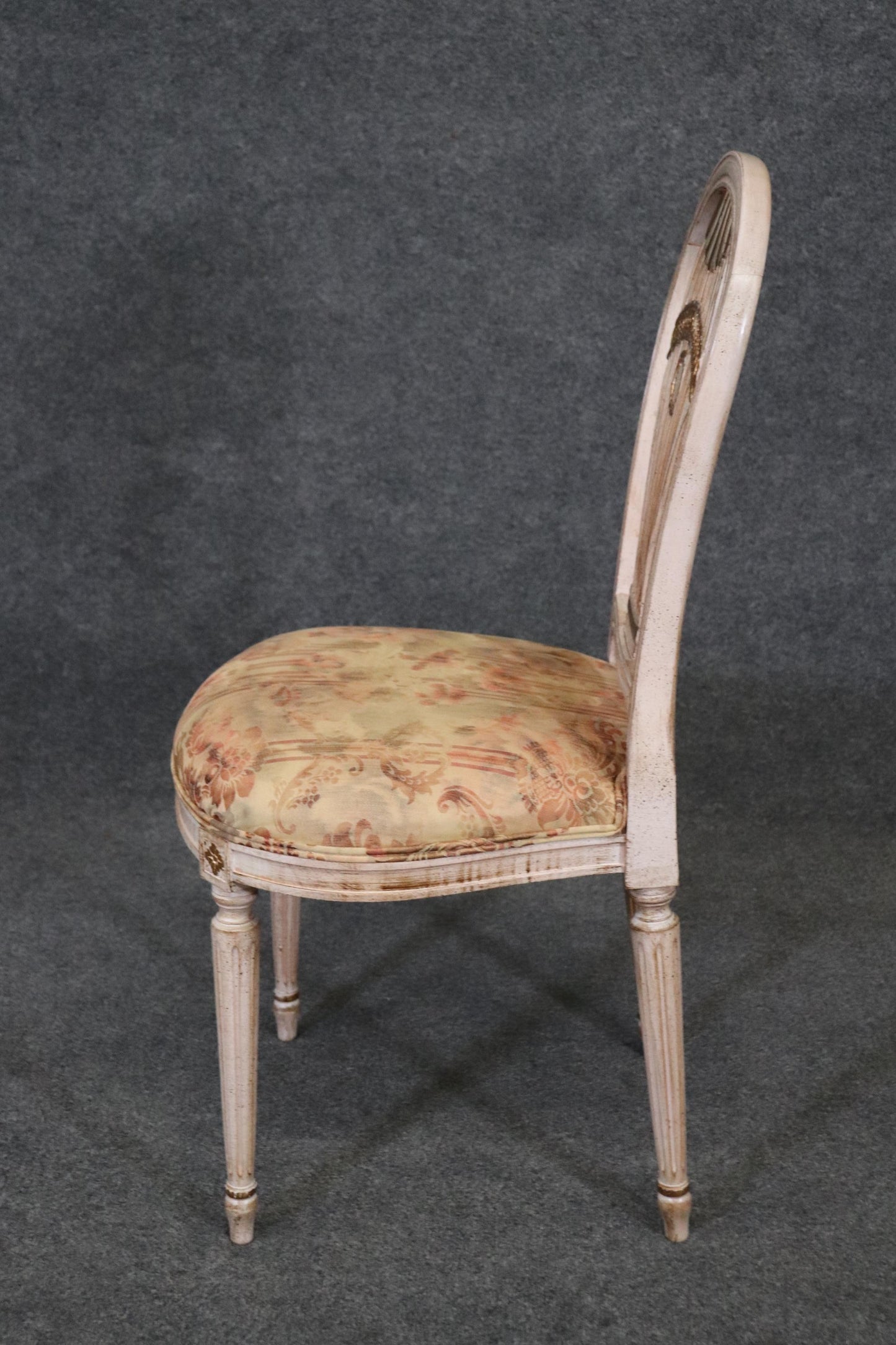 Superb Set of 8 Maison Jansen Attributed Set Painted Gilded Dining Chairs