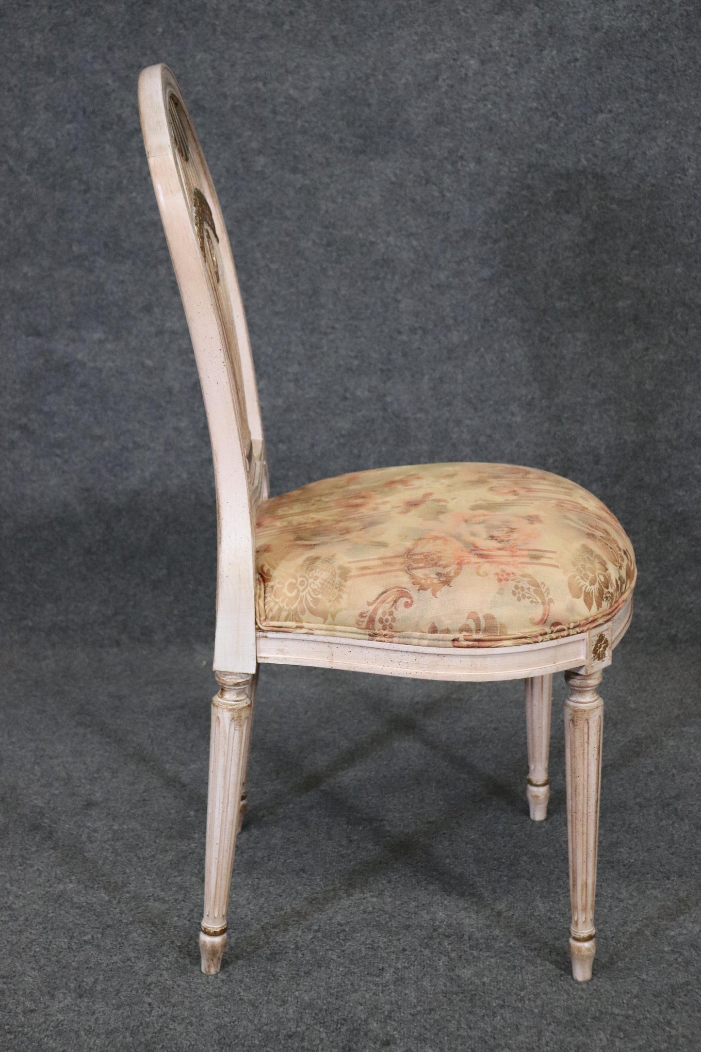 Superb Set of 8 Maison Jansen Attributed Set Painted Gilded Dining Chairs