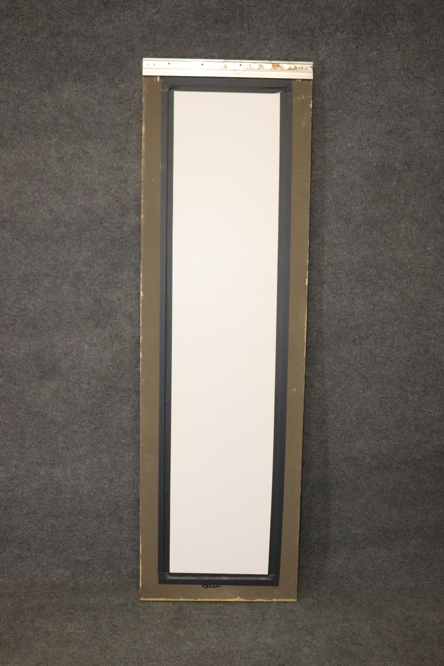 Hollywood Regency Gold Textured Beveled Full Length Wall Pier Mirror