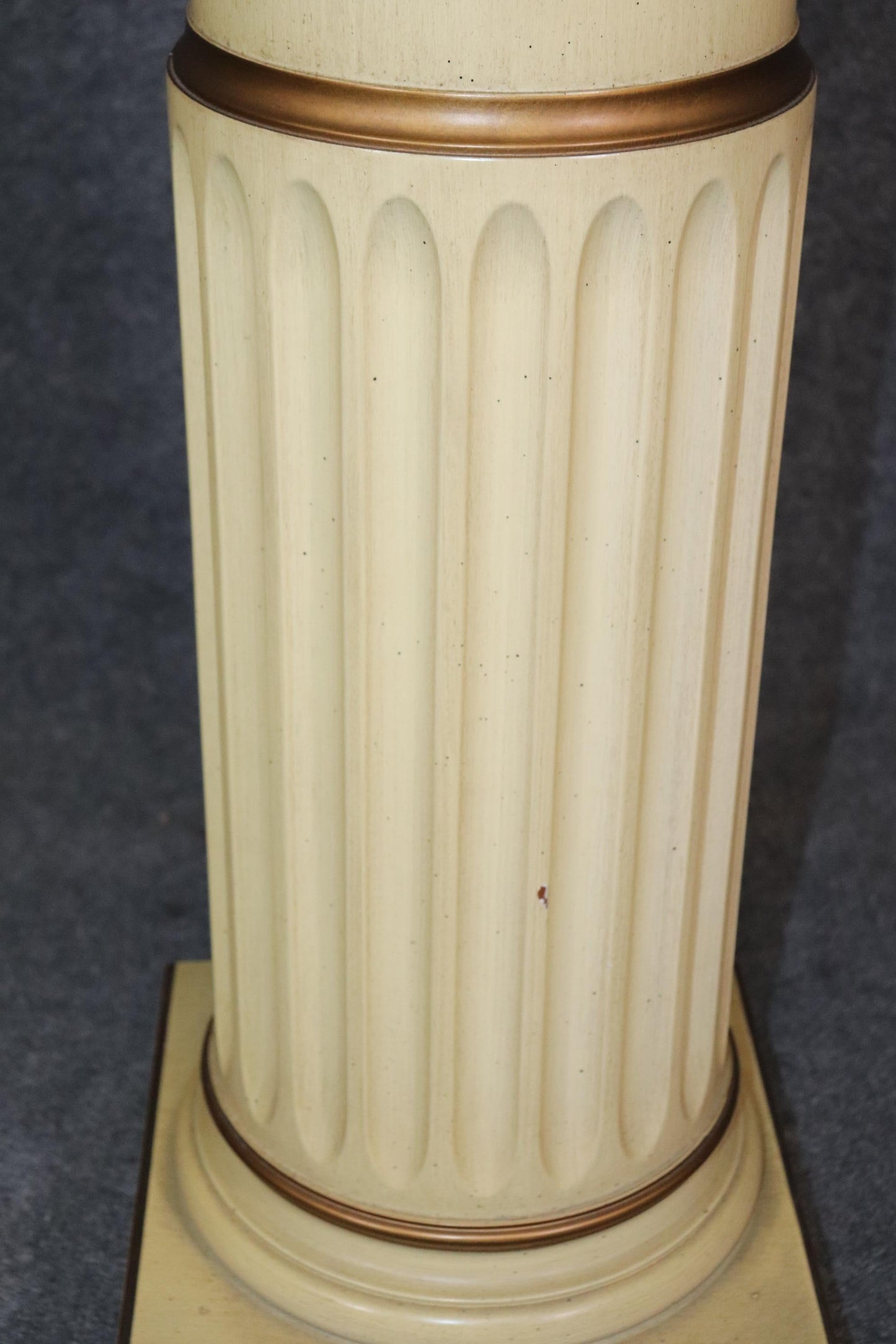 Italian Paint Decorated Stop-Fluted Pedestal with Marble Top