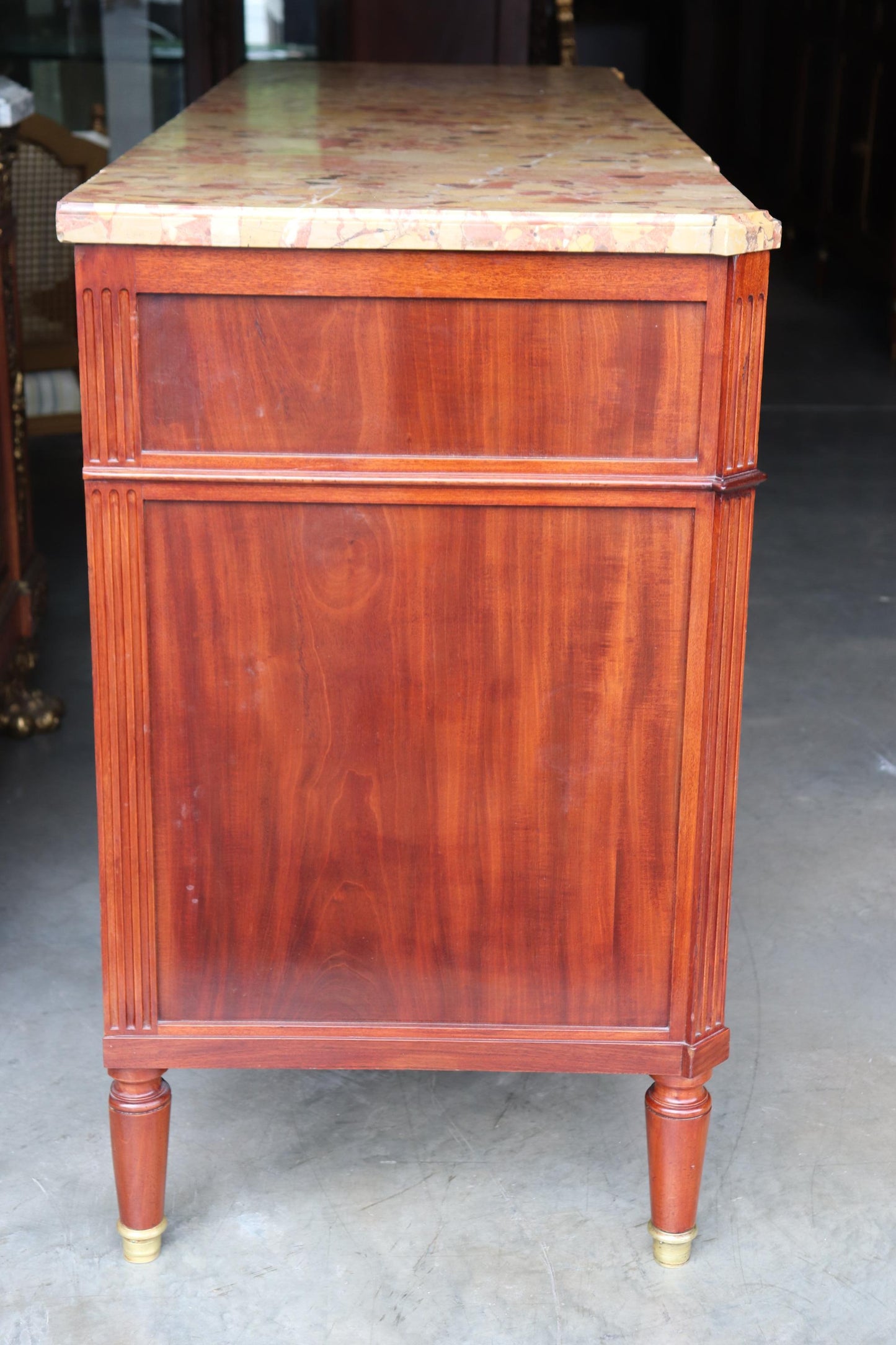 Fine Quality French Directoire Maison Jansen Breche D' Alep Marble Sideboard