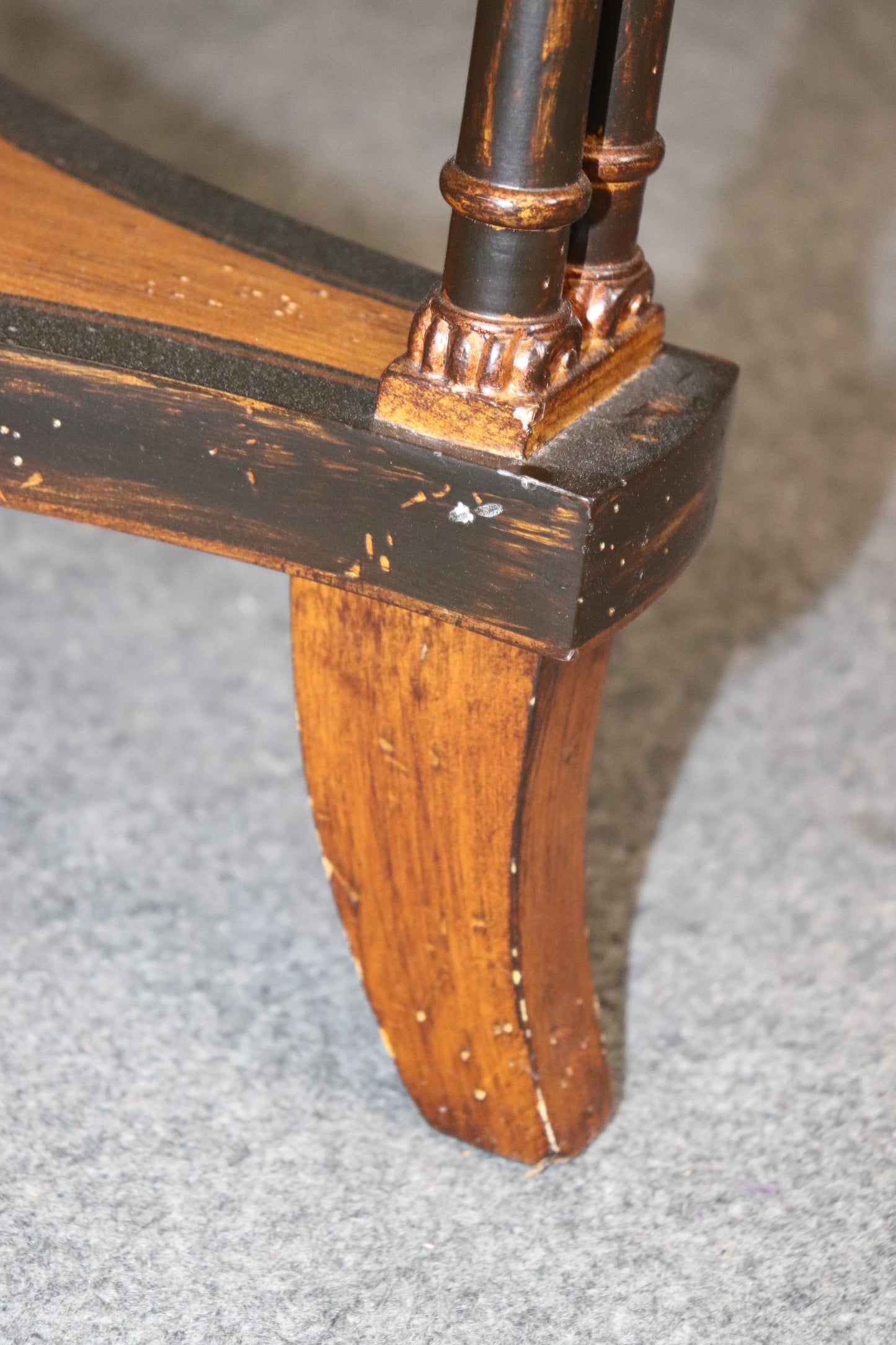 Pair of Chinoiserie Painted Faux Bamboo Yew Wood Gueridon Side Tables