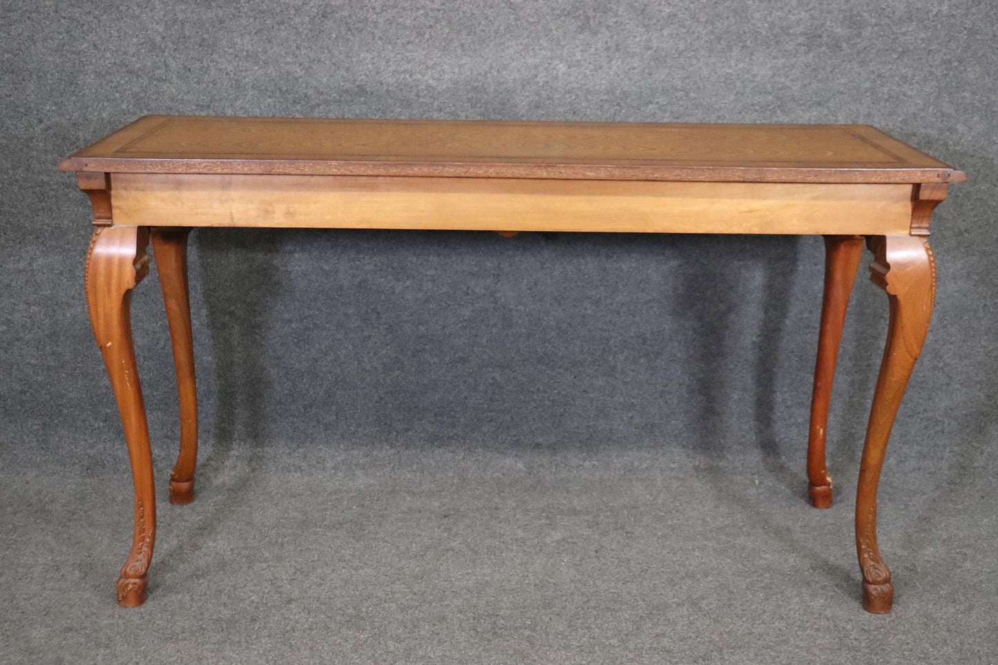 Ornately Carved Walnut Georgian Style Inlaid Server or Console Table