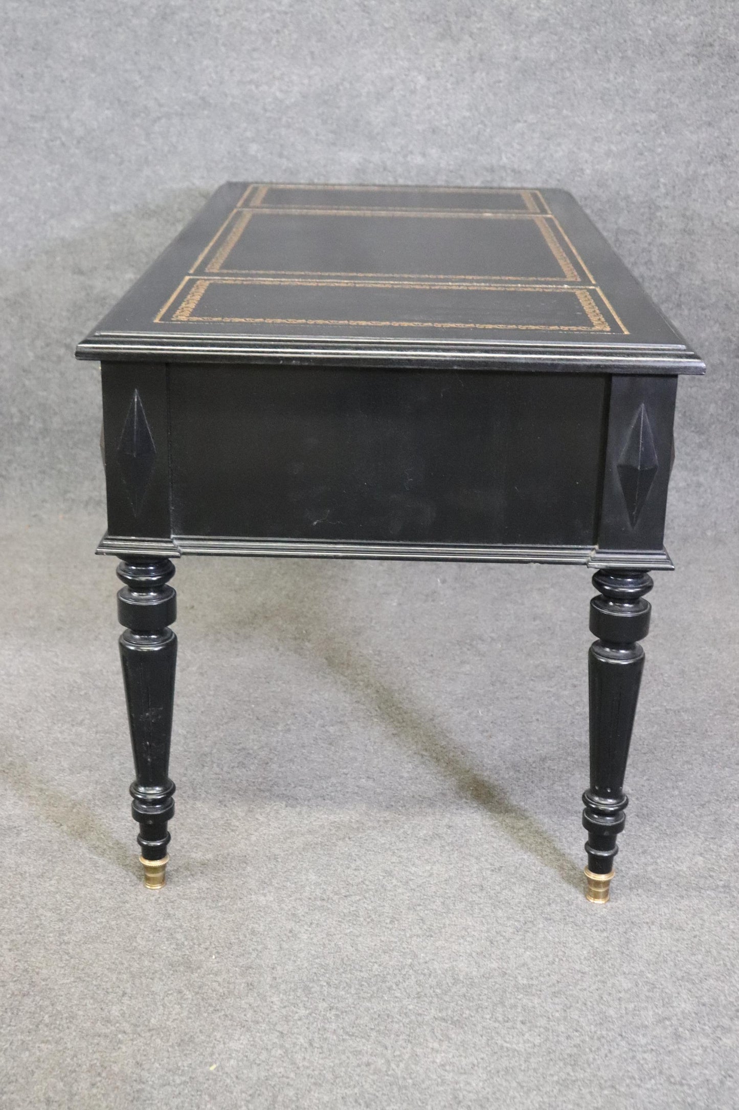 Ebonized Brass Trimmed French Directoire Style Executive Writinig Desk