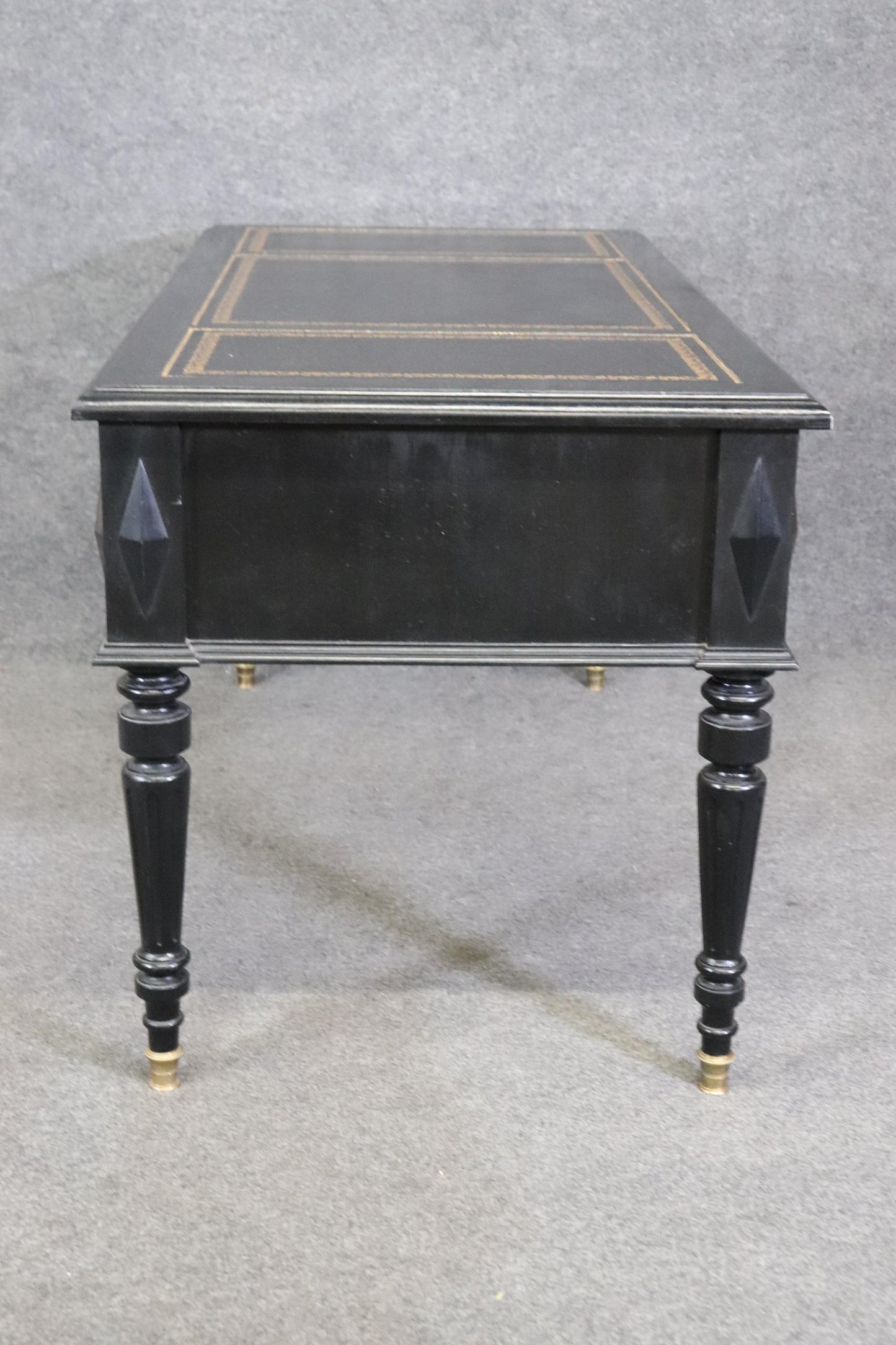 Ebonized Brass Trimmed French Directoire Style Executive Writinig Desk