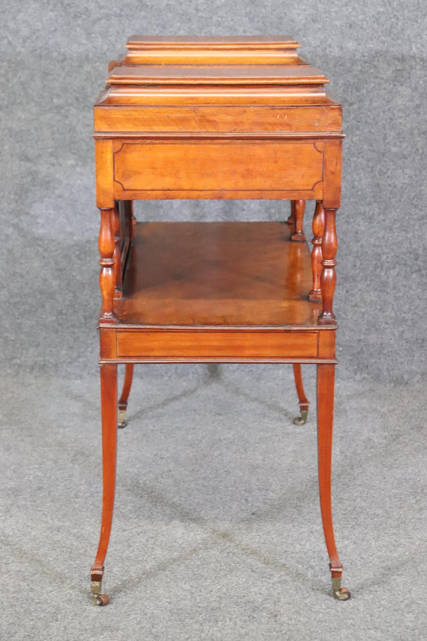 Edwardian Satinwood Adjustable Ladies Writing Desk with Wedgewood Plaque Cherubs