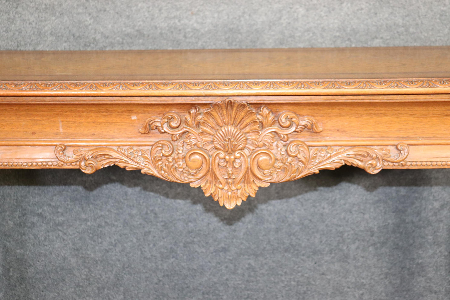 Ornately Carved Walnut Georgian Style Inlaid Server or Console Table