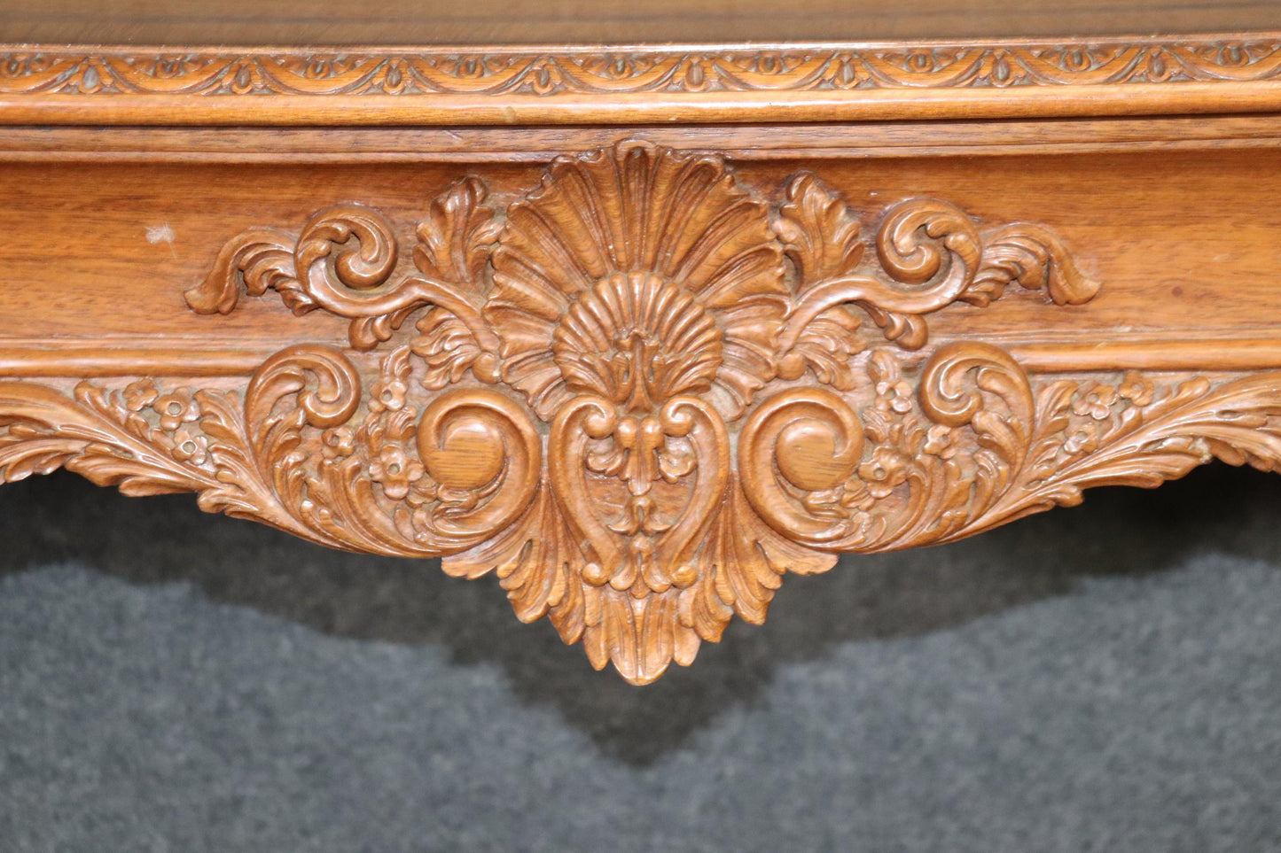 Ornately Carved Walnut Georgian Style Inlaid Server or Console Table