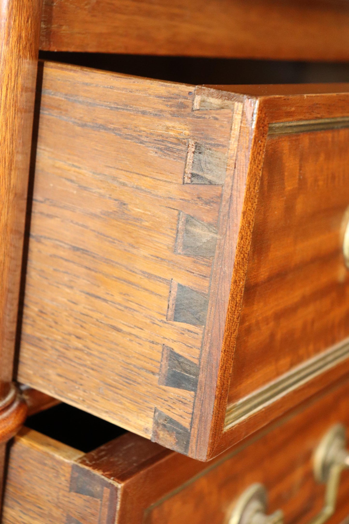 Rare Satinwood French-Made Directoire Brass Trimmed Semanier Dresser