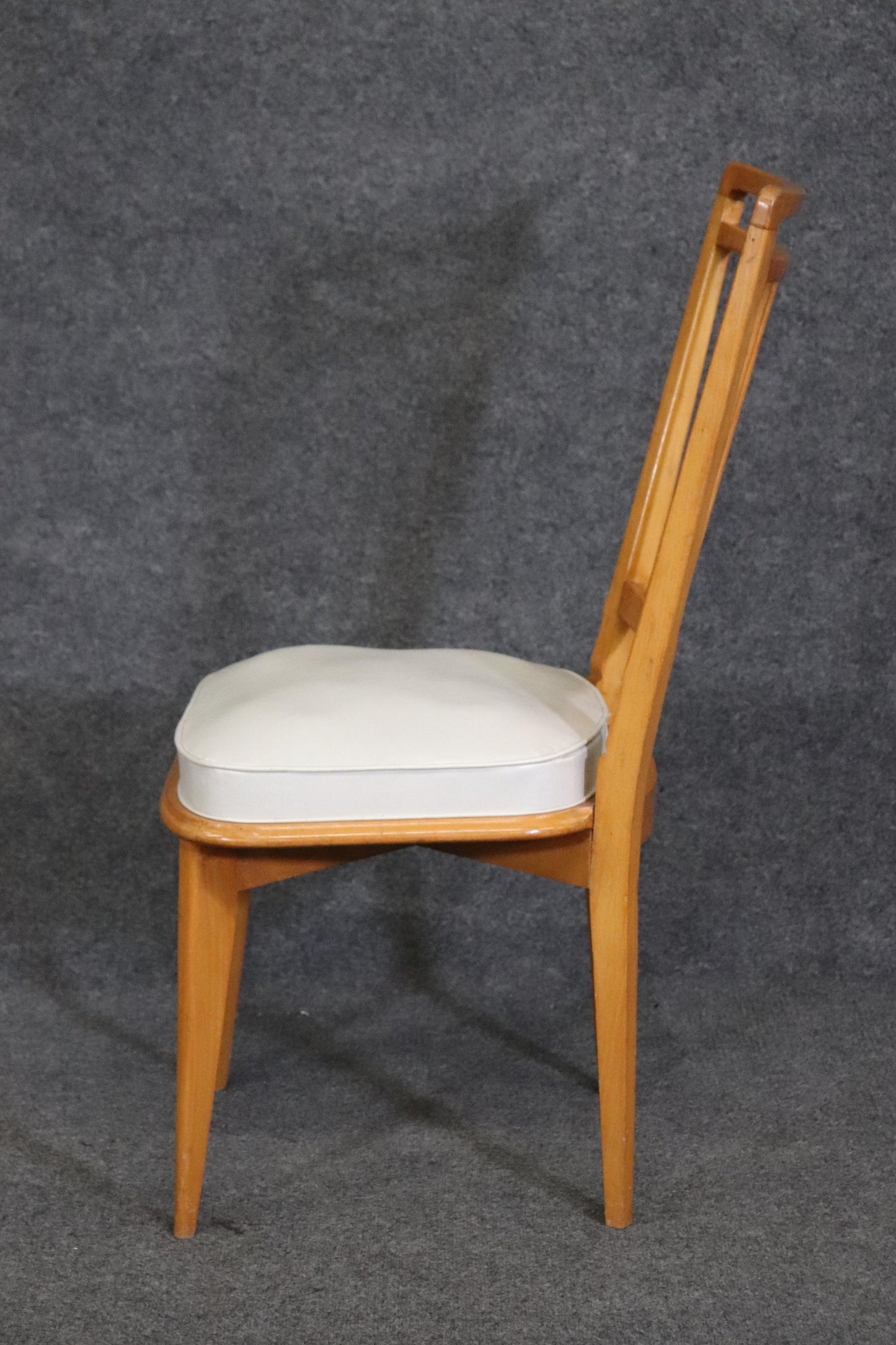 Set of Six Solid Sycamore Andre Arbus Style Mid Century Modern Dining Chairs