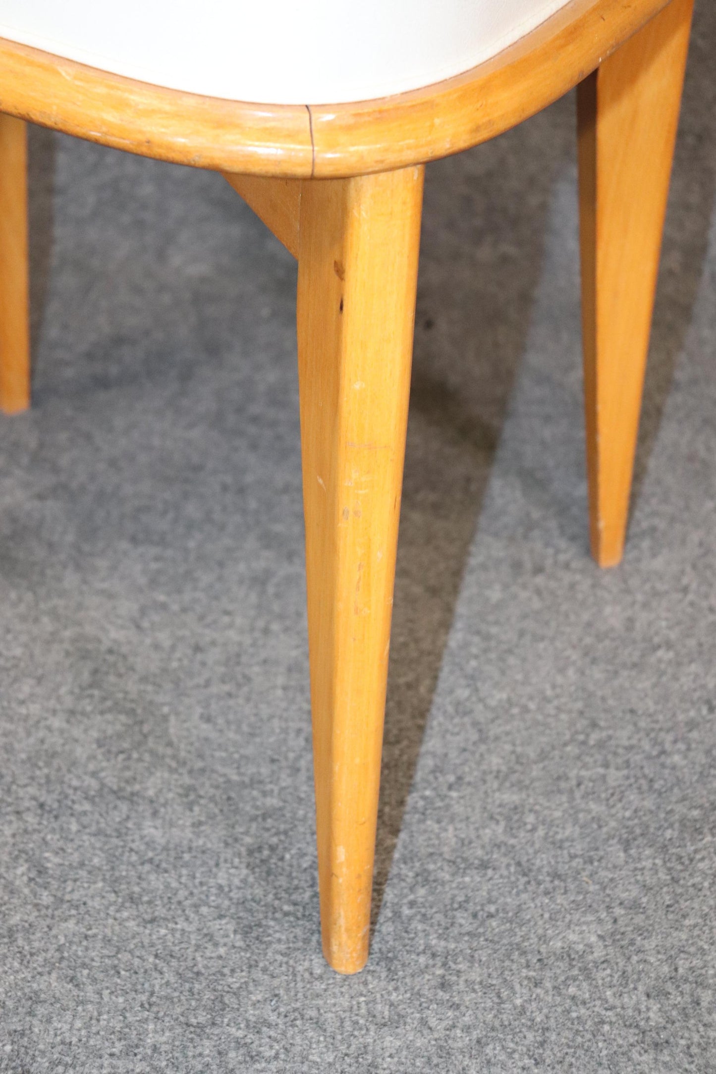 Set of Six Solid Sycamore Andre Arbus Style Mid Century Modern Dining Chairs