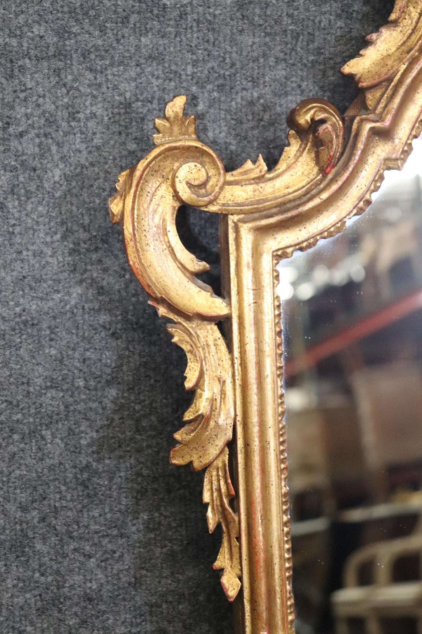 Fine Florentine Giltwood Carved Wall Mirror Circa 1940