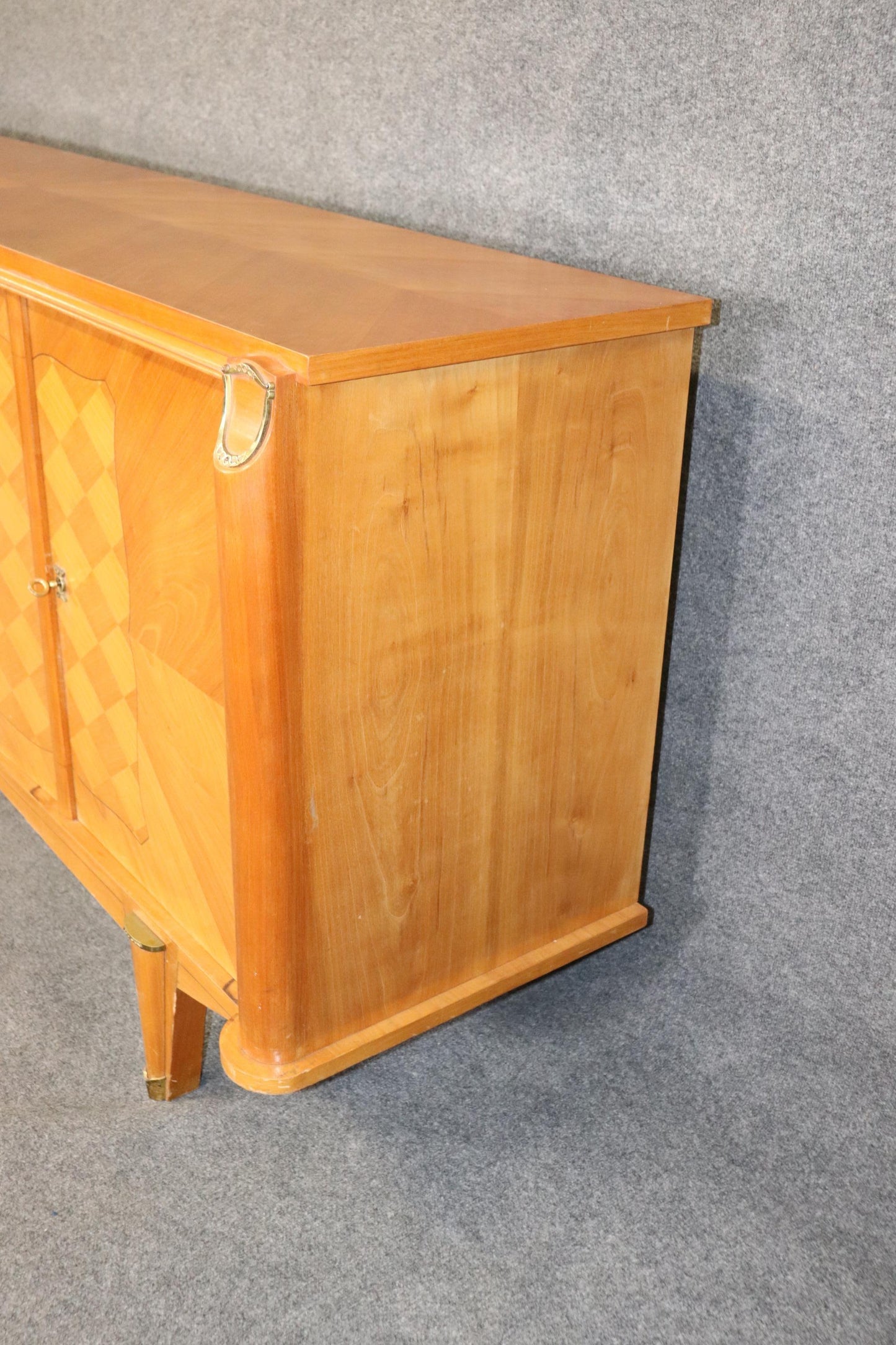 Andre Arbus Style Cherry Marquetry French Art Deco Sideboard Buffet Circa 1940