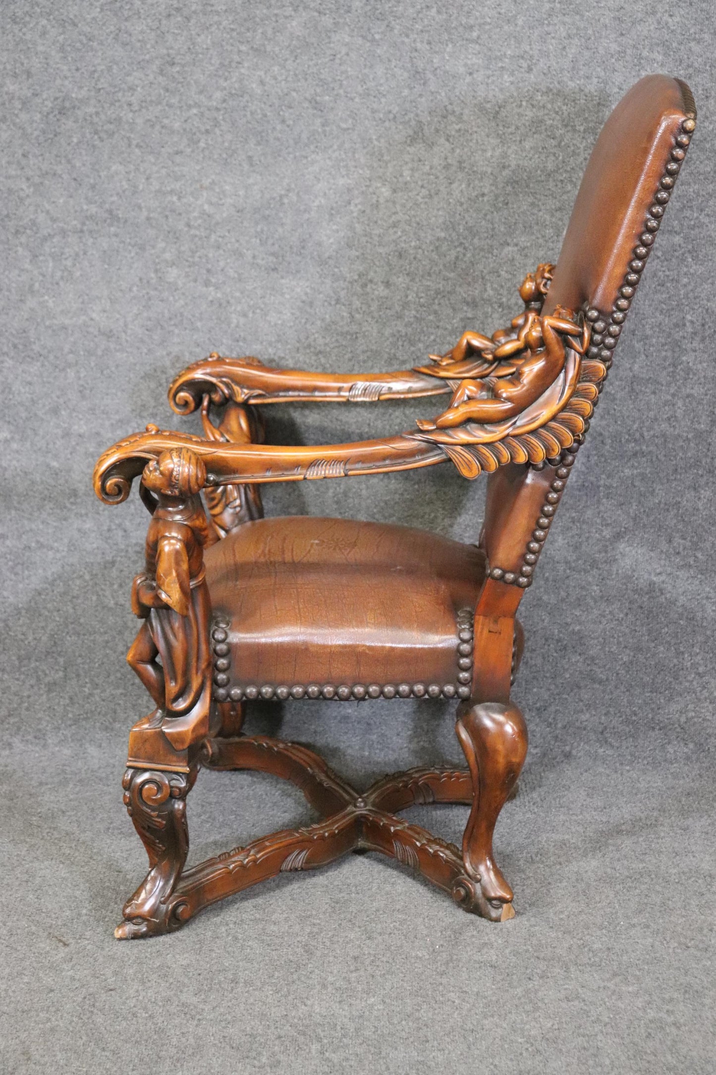 Fantastic Andrea Brustolon Style Theodore Alexander Attrib Figural Armchair