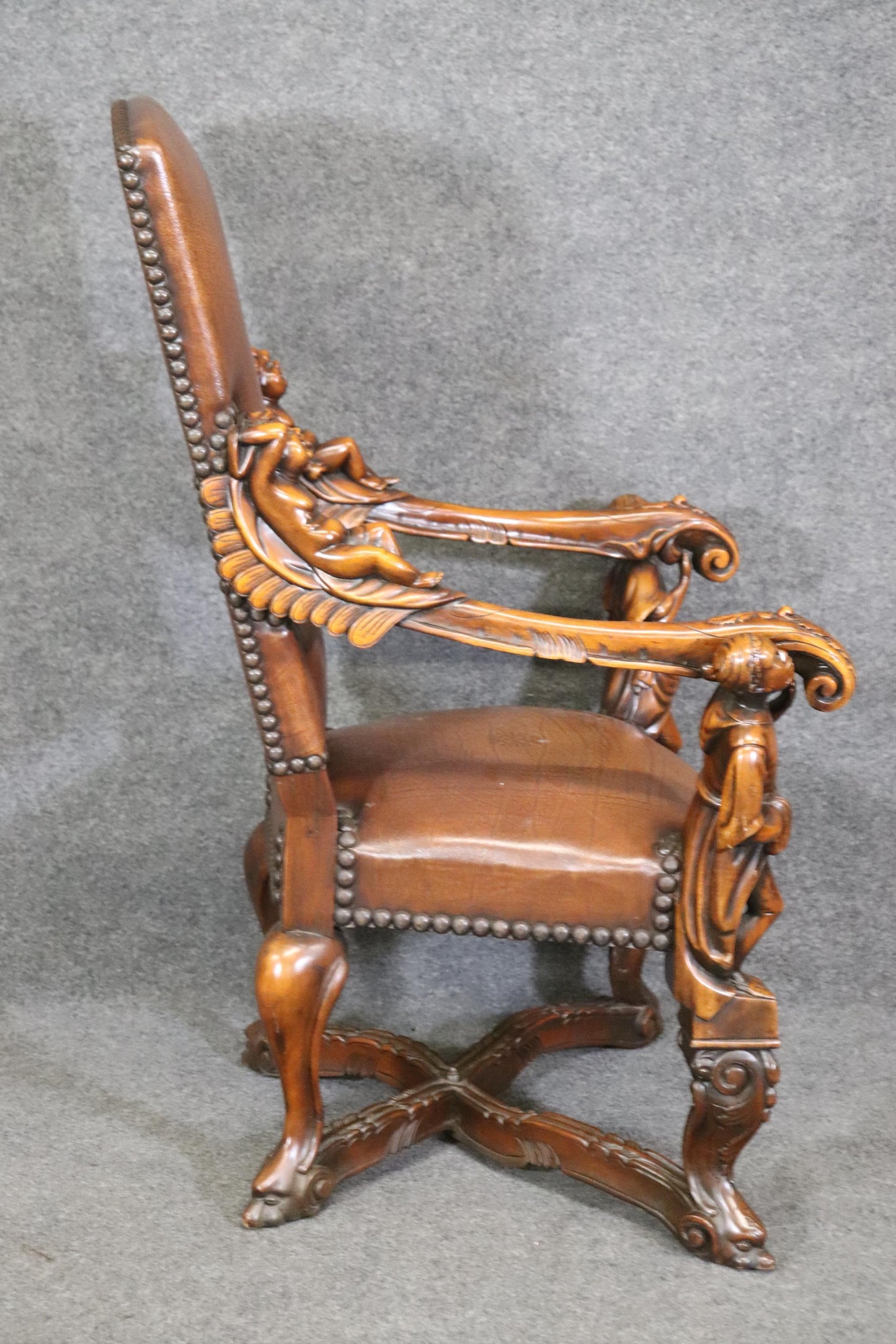 Fantastic Andrea Brustolon Style Theodore Alexander Attrib Figural Armchair