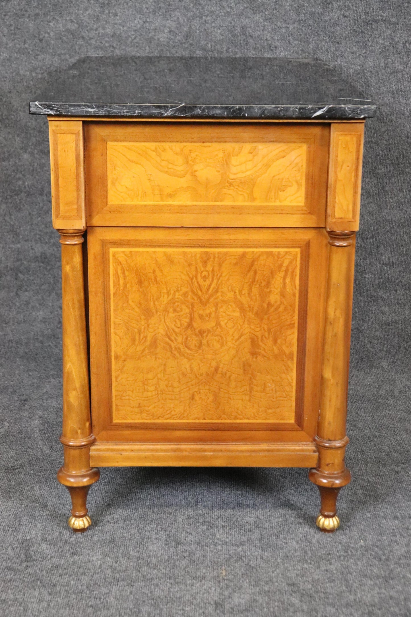 Solid Cherry Signed Francesco Molon French Directoire Style Marble Nightstand