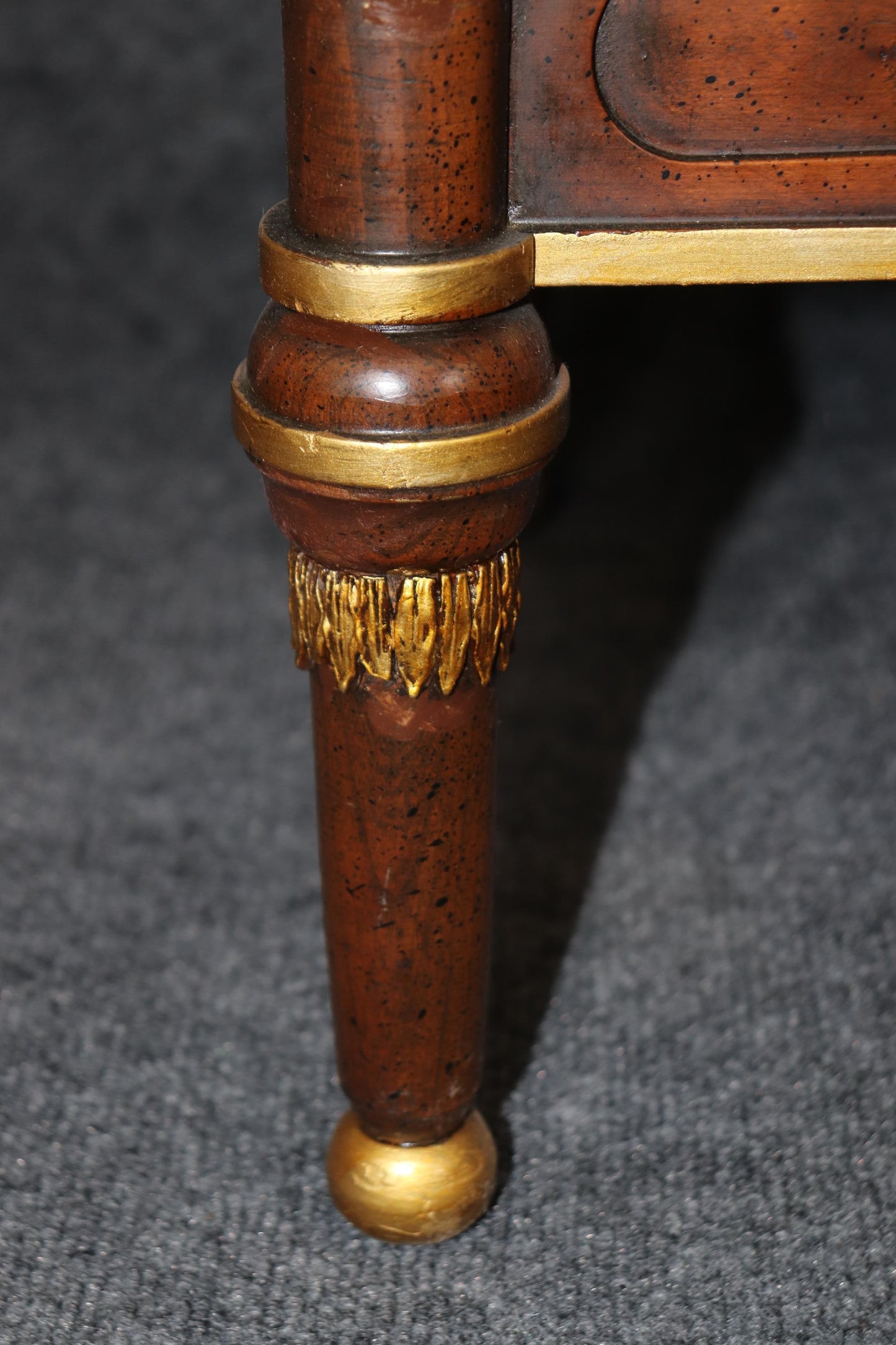 Pair of Superb Quality French Louis XVI Style Walnut and Brass Nightstands