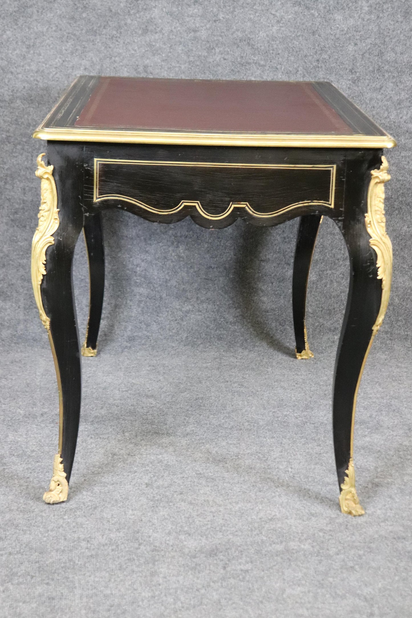 Gorgeous French Louis XV Style Ebonized Writing Executive Desk