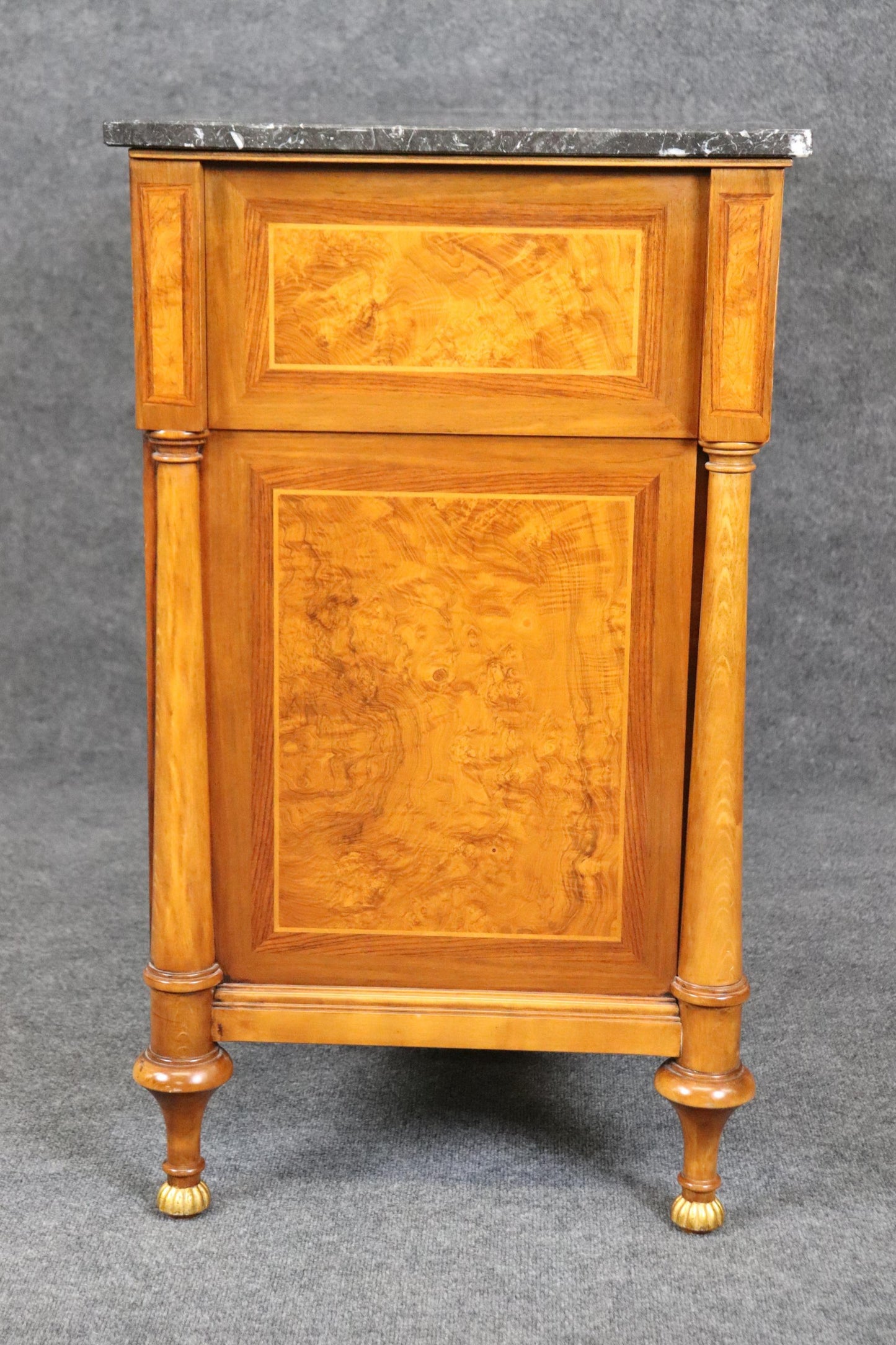 Gorgeous Solid Cherry Signed Francesco Molon Marble Top Butlers Commode Desk