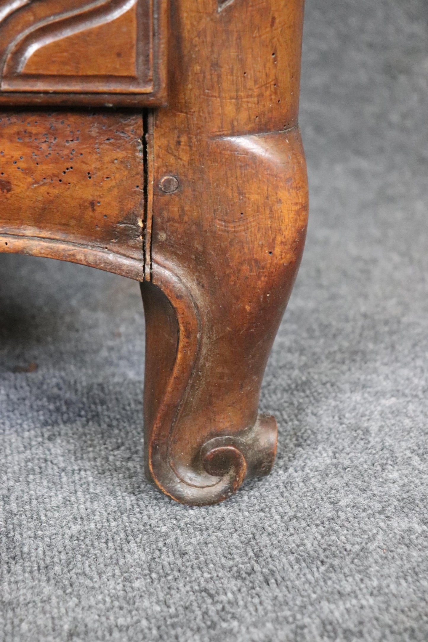 Period French Louis XV Walnut Marble Top Bronze Mounted Commode