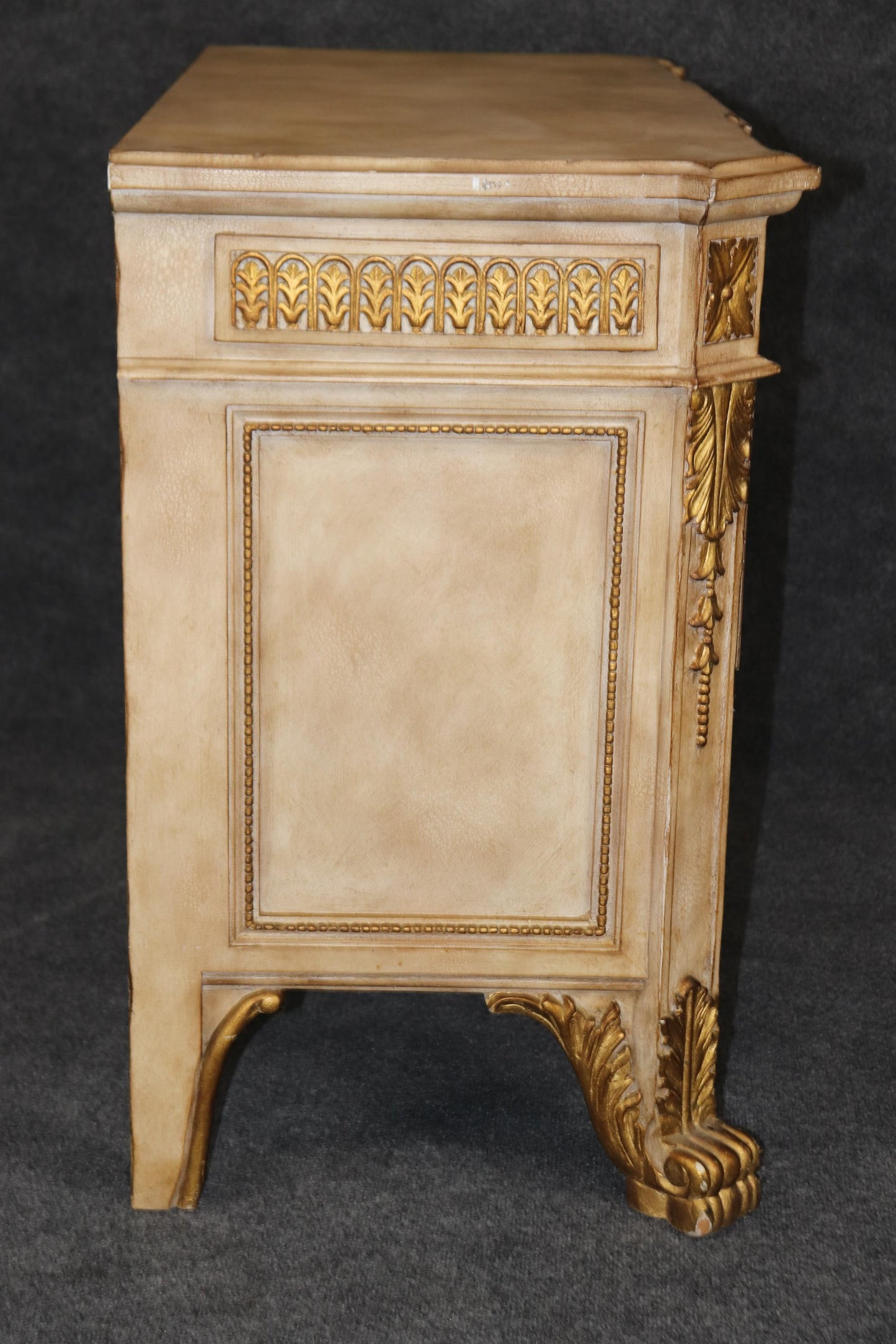 Italian Renaissance Style Paint Decorated and Gilt Commode