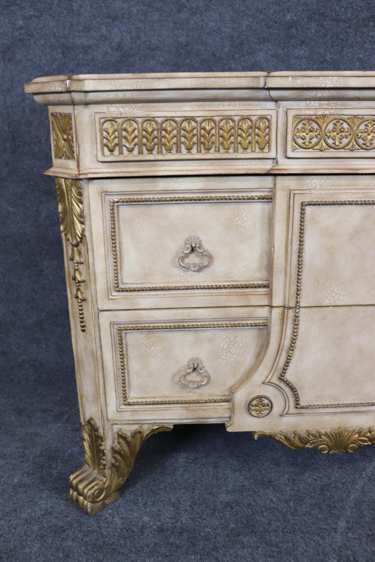 Italian Renaissance Style Paint Decorated and Gilt Commode