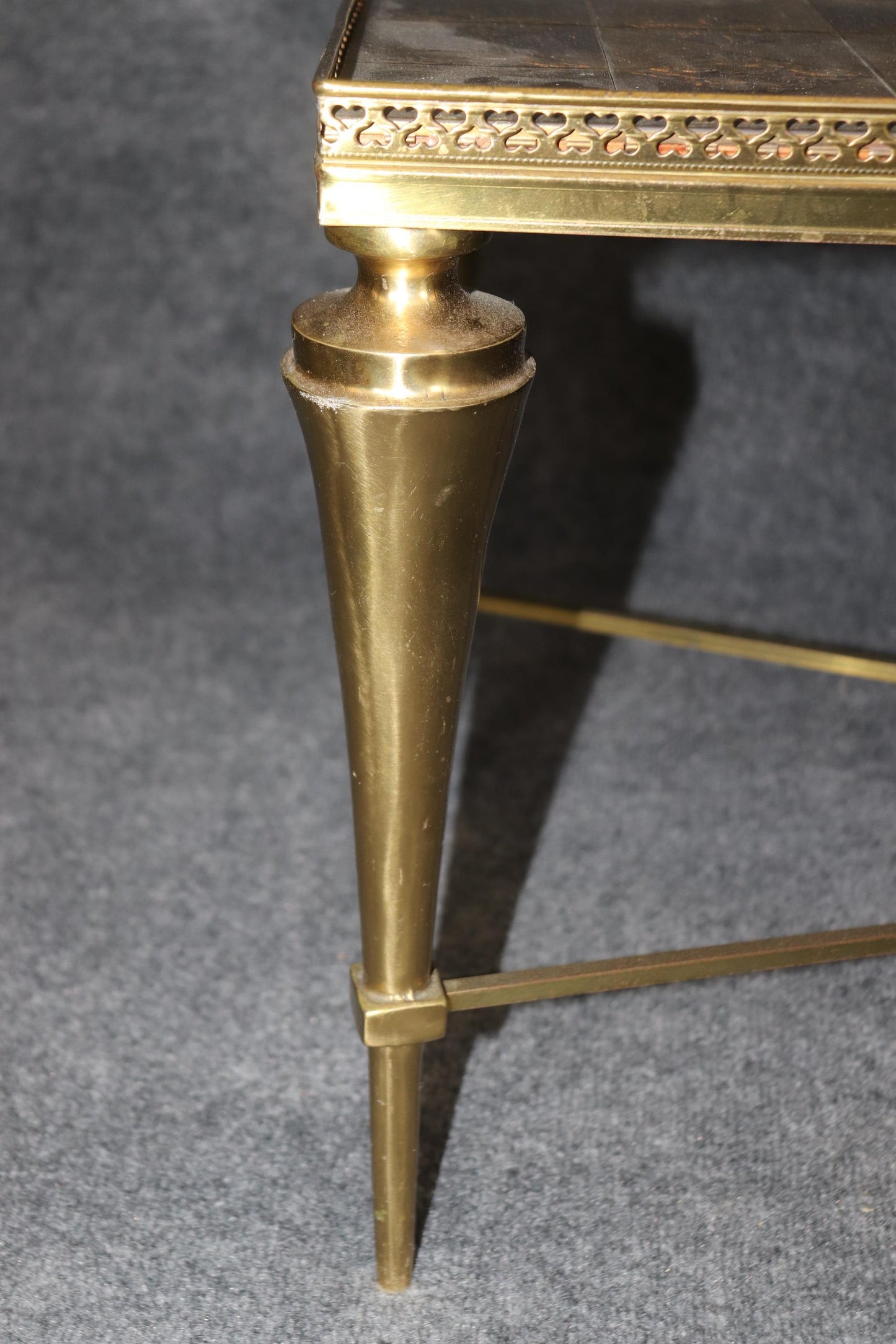 Superb Brass Directoire Style Coffee Table Attributed to Maison Jansen