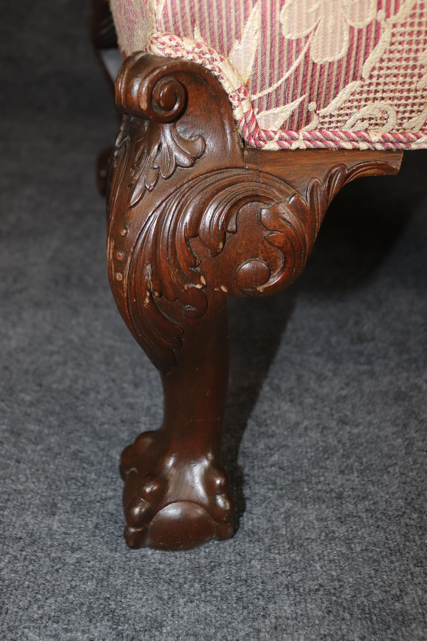 Superb Pair Centennial Carved Chippendale Mahogany Square Foot Stools