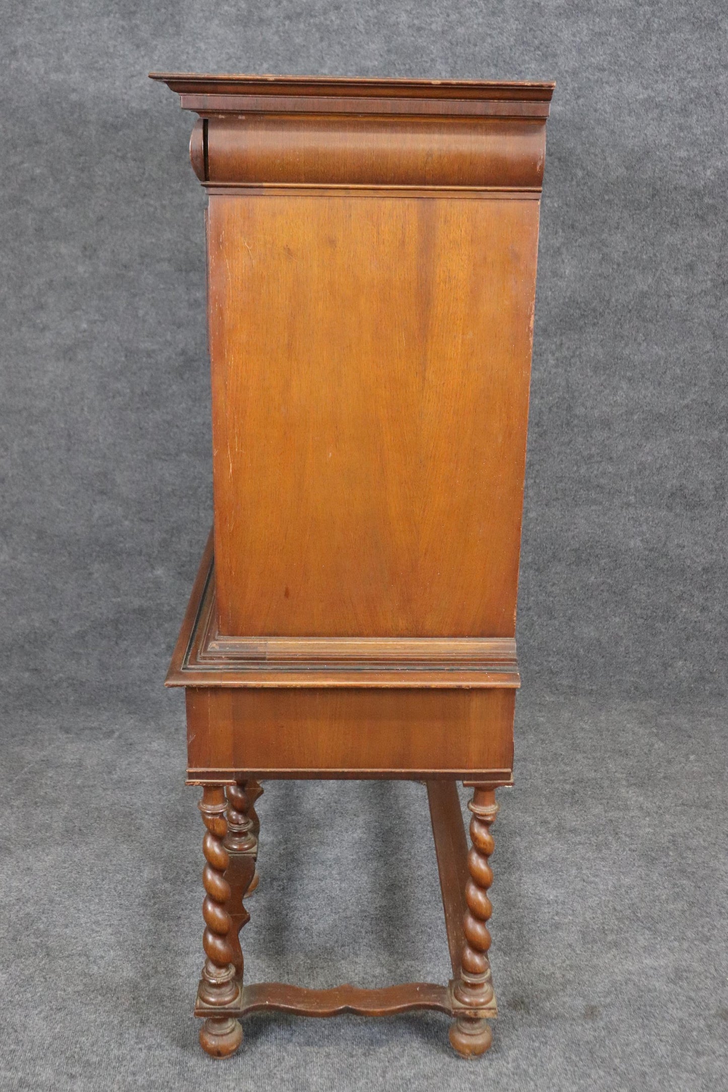 Fine Quality American Made Inlaid Walnut William and Mary Style Tall Chest