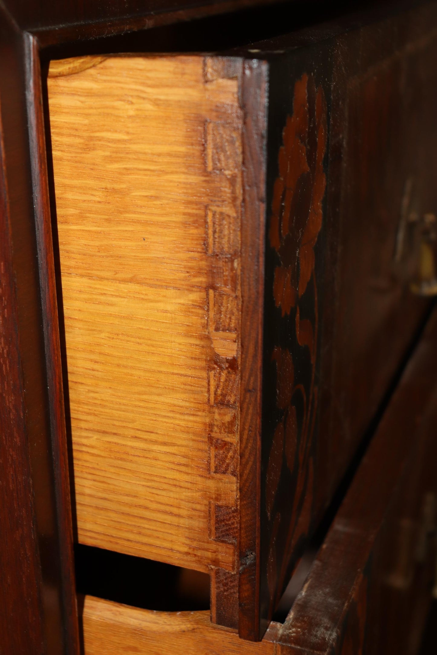 Fine Quality American Made Inlaid Walnut William and Mary Style Tall Chest