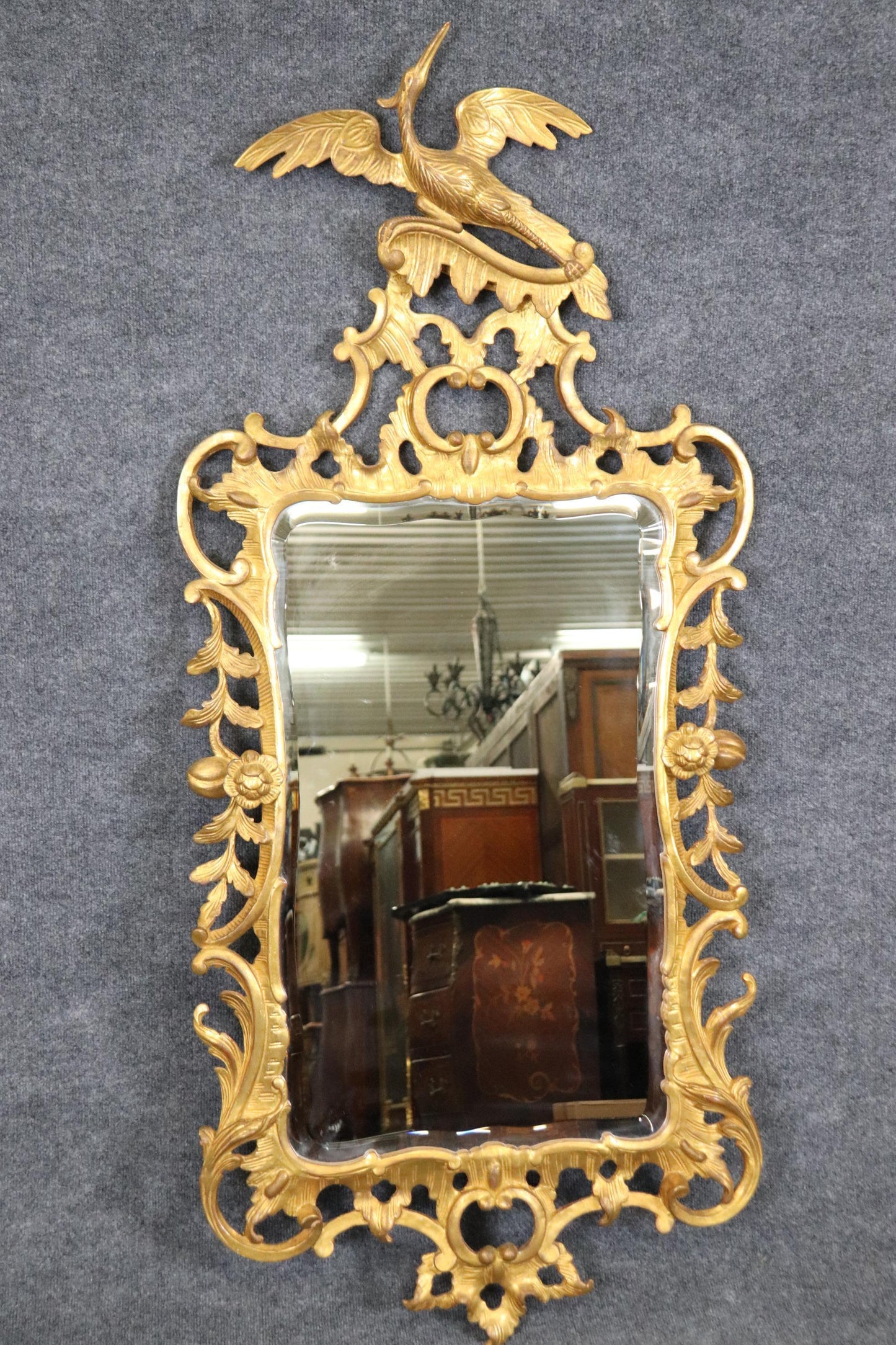 Superb Pair Of Gilded Carver's Guild Phoenix Birds Left and Right Pair Mirrors