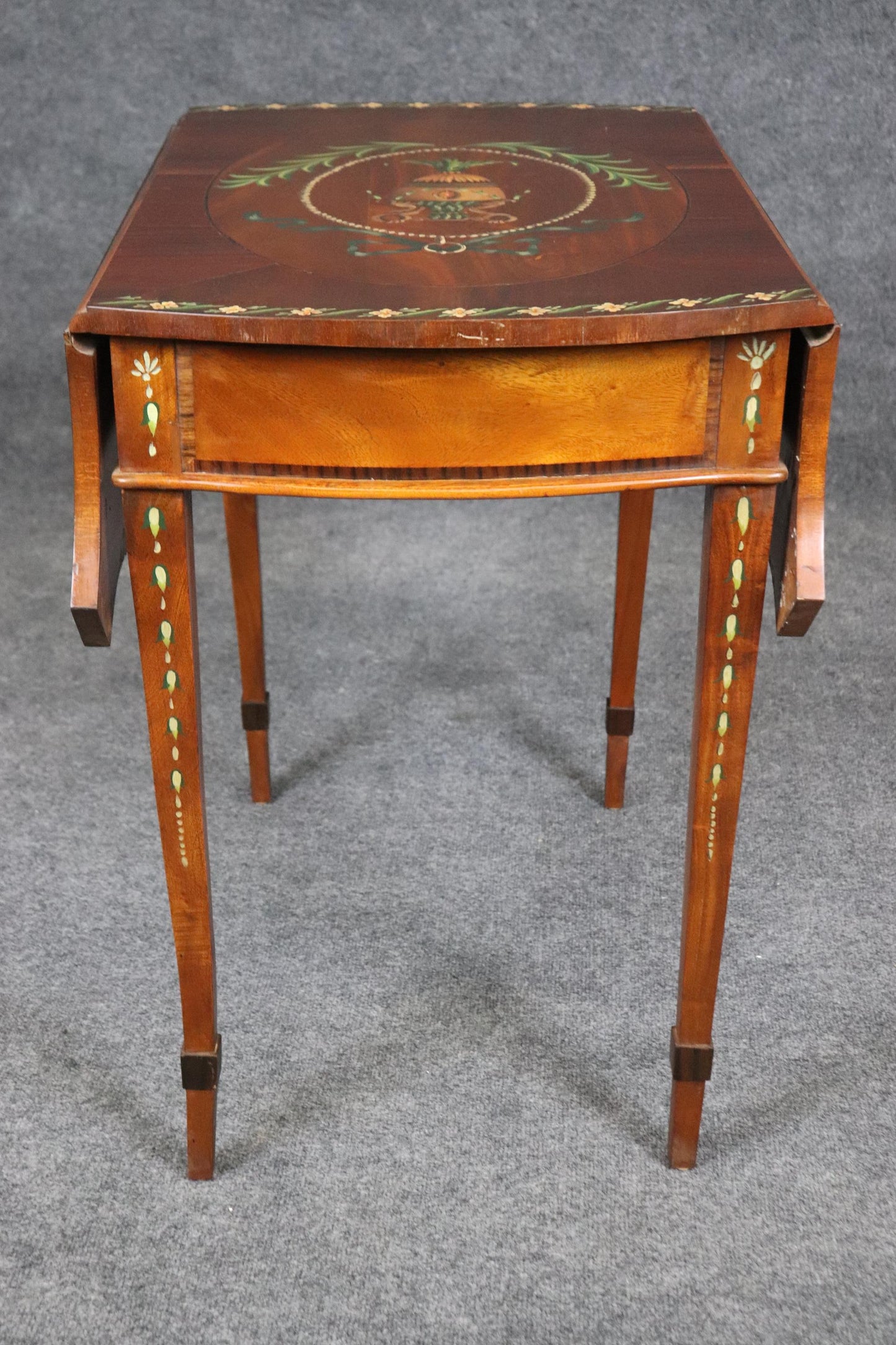 Rare Adams Paint Decorated English Pembroke Table Circa 1920