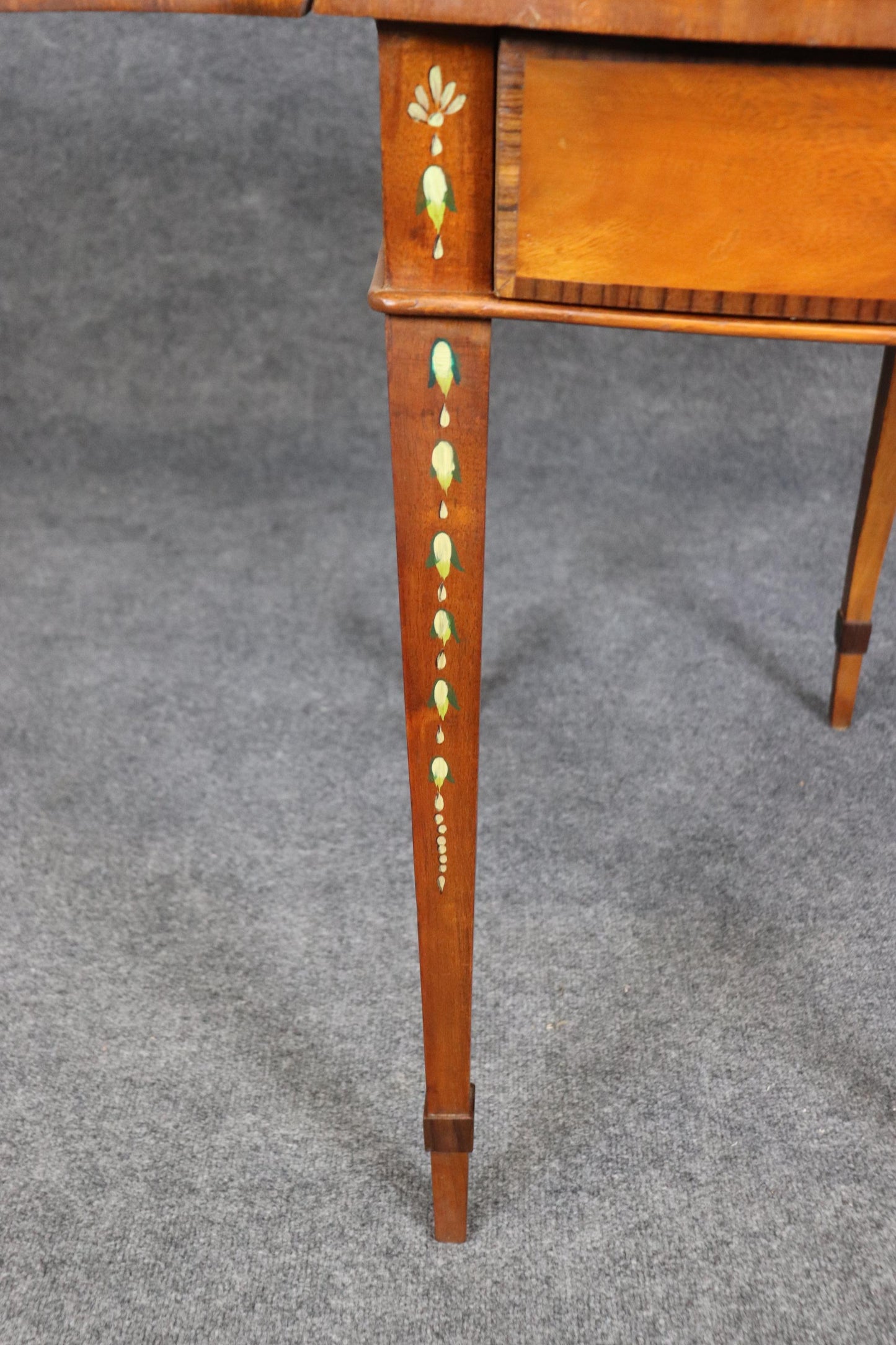 Rare Adams Paint Decorated English Pembroke Table Circa 1920