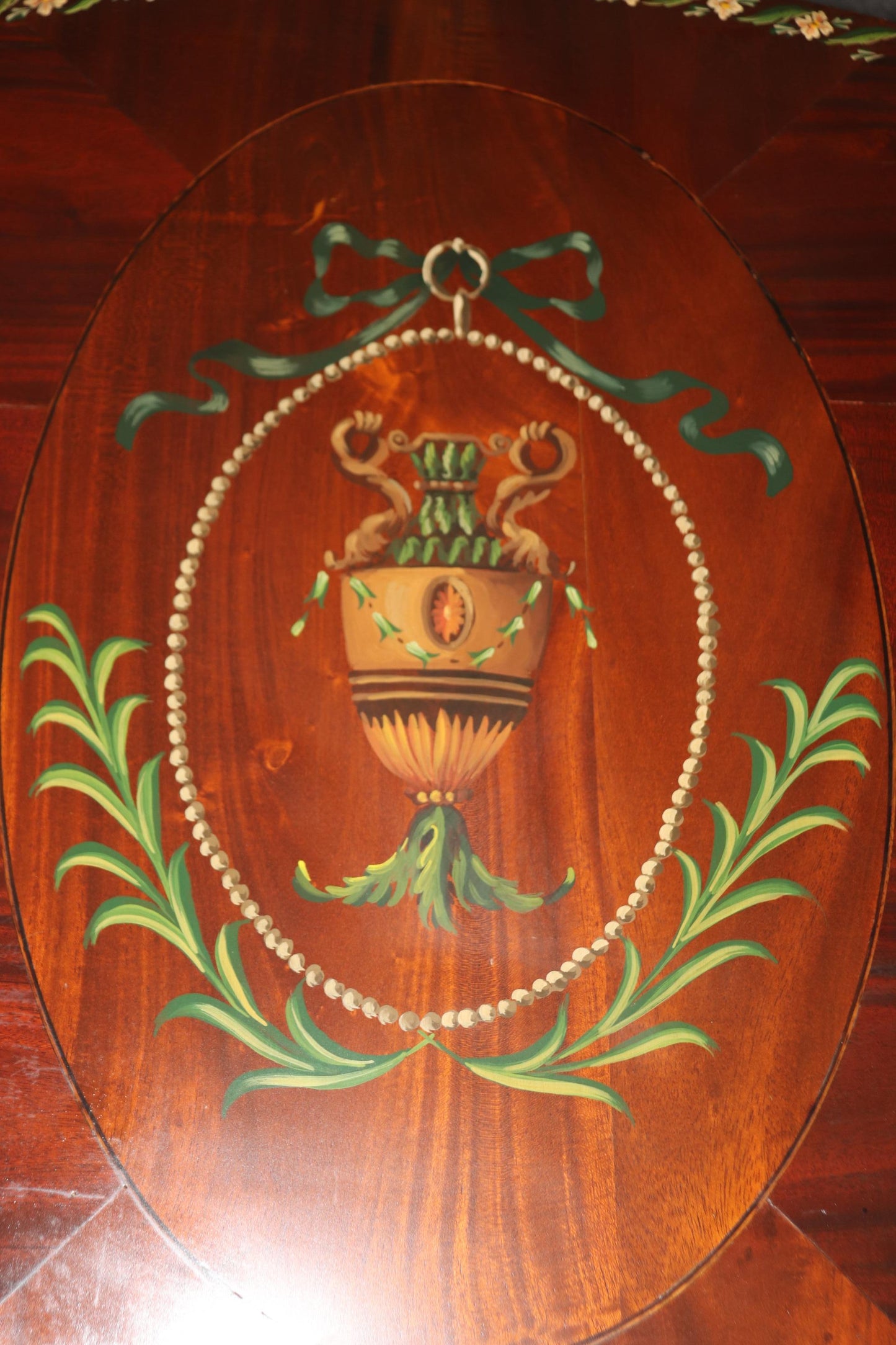 Rare Adams Paint Decorated English Pembroke Table Circa 1920