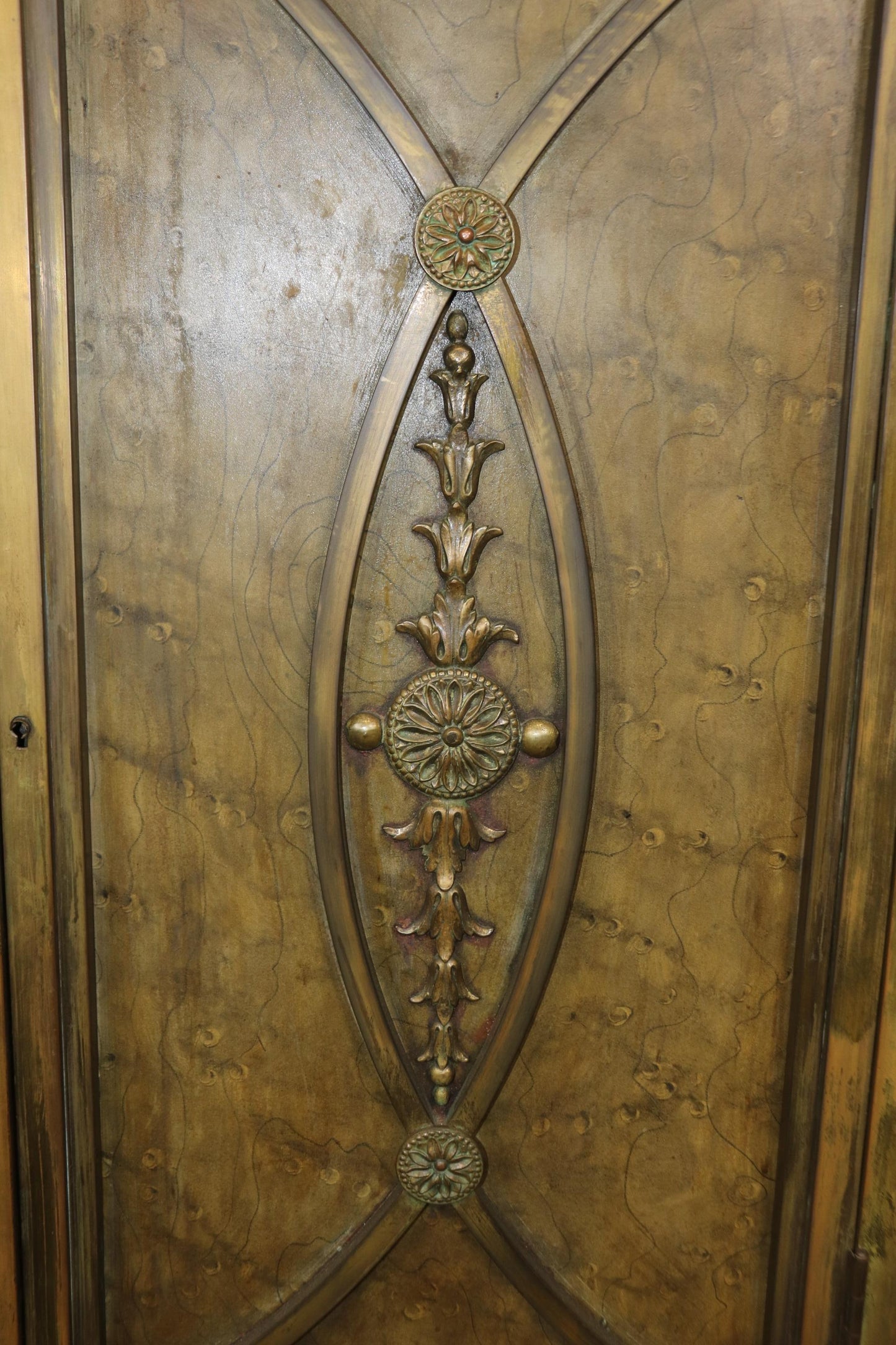 Extraordinary Solid Bronze French Marble Top Directoire Sideboard with Mirror