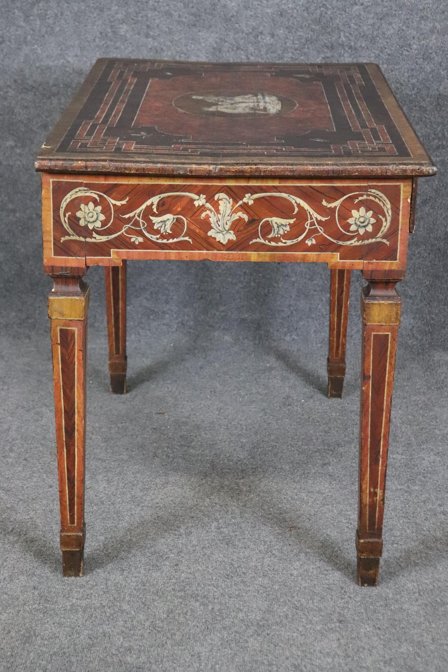 18th century Italian Paint Decorated Writing Desk with Drawer Circa 1760s