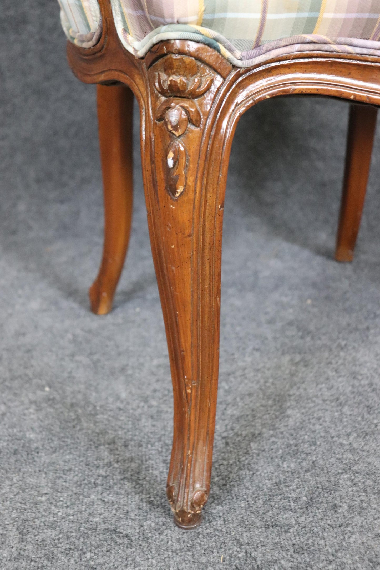 Set of 8 Walnut Louis XVI Cane and Upholstery Backed Dining Chairs