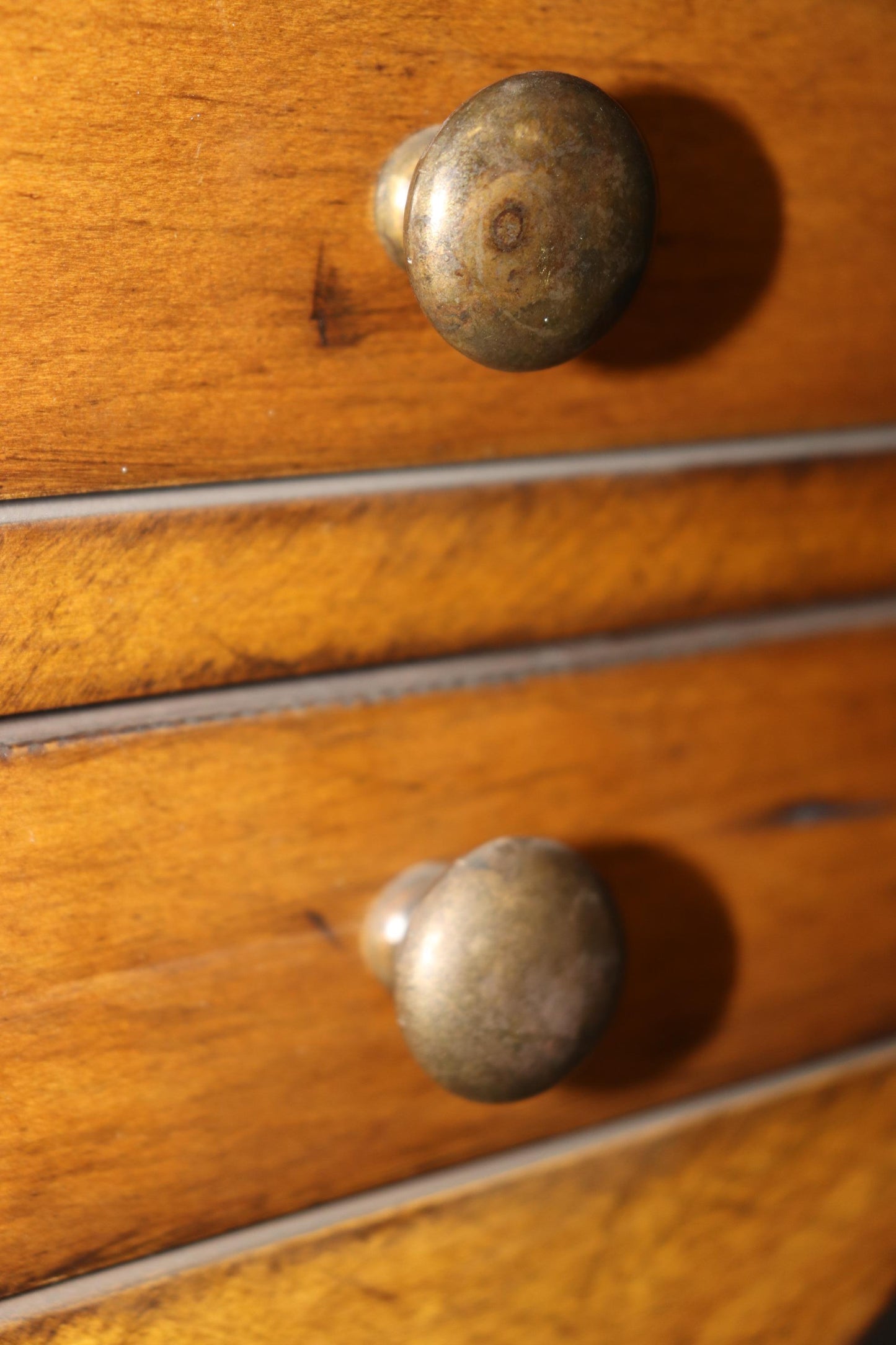 Pair of Country French Louis XV Walnut Two Drawer End Tables Nightstands