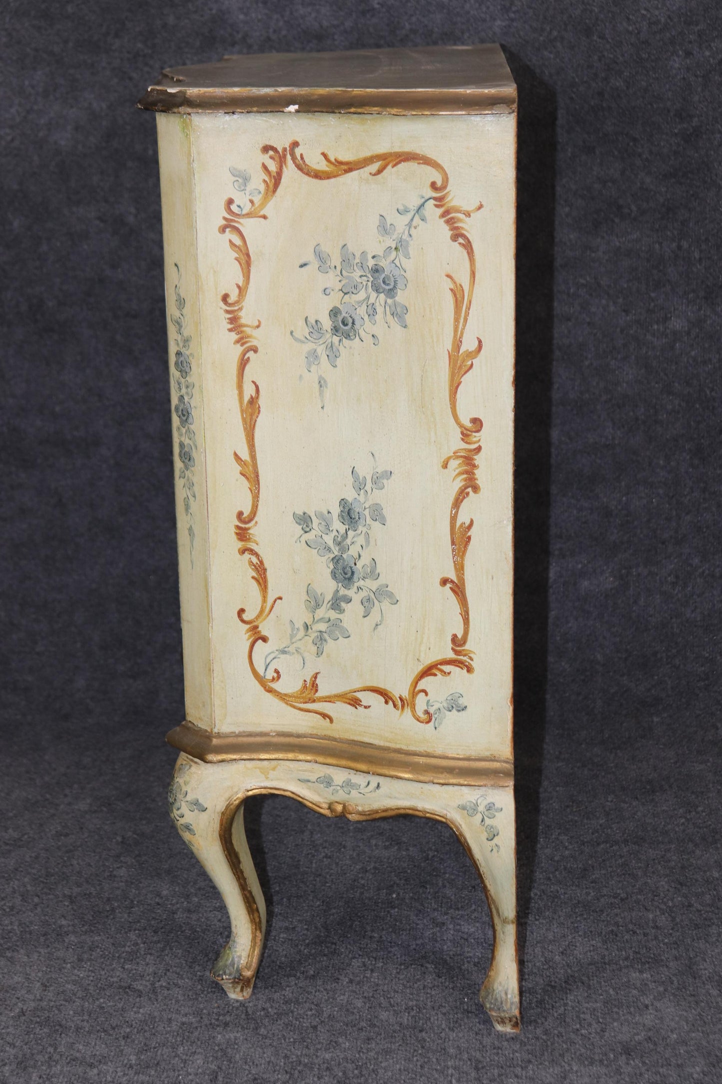 Fantastic Venetian Paint Decorated Commode cabinet with Painted Birds