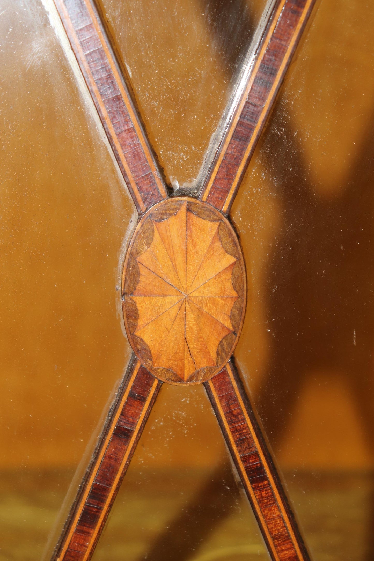 Fine Edwardian Adams Era Walnut and Satinwood Inlaid Vitrine Circa 1900