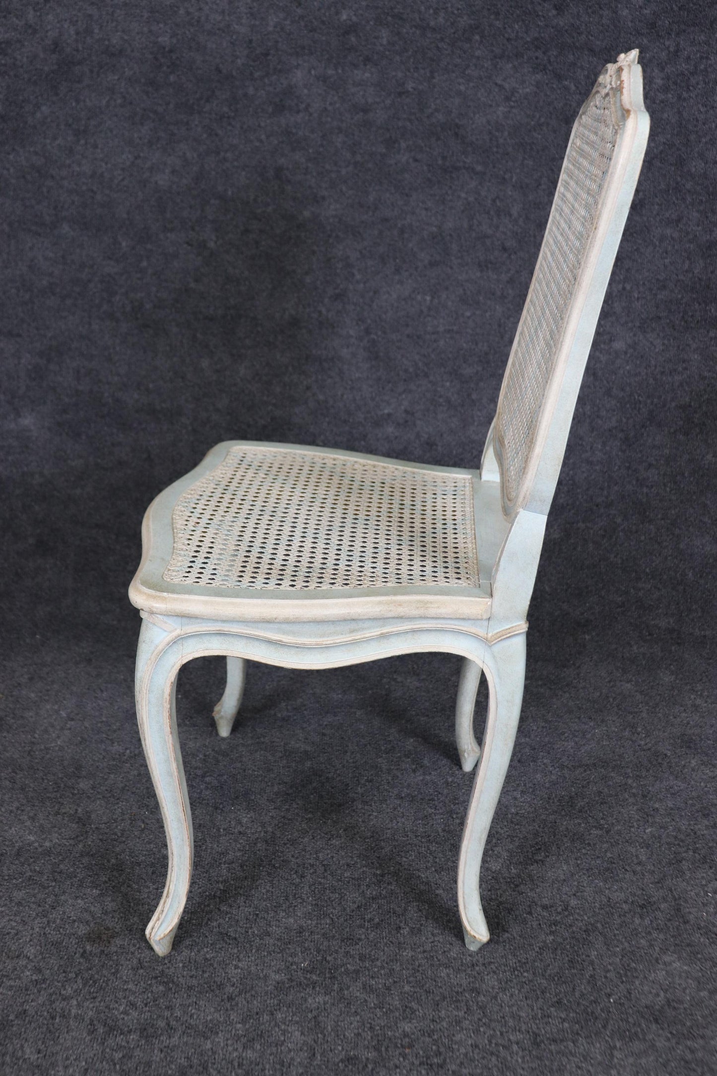 Rare set of 12 French Louis XV Country French Cane Dining Chairs