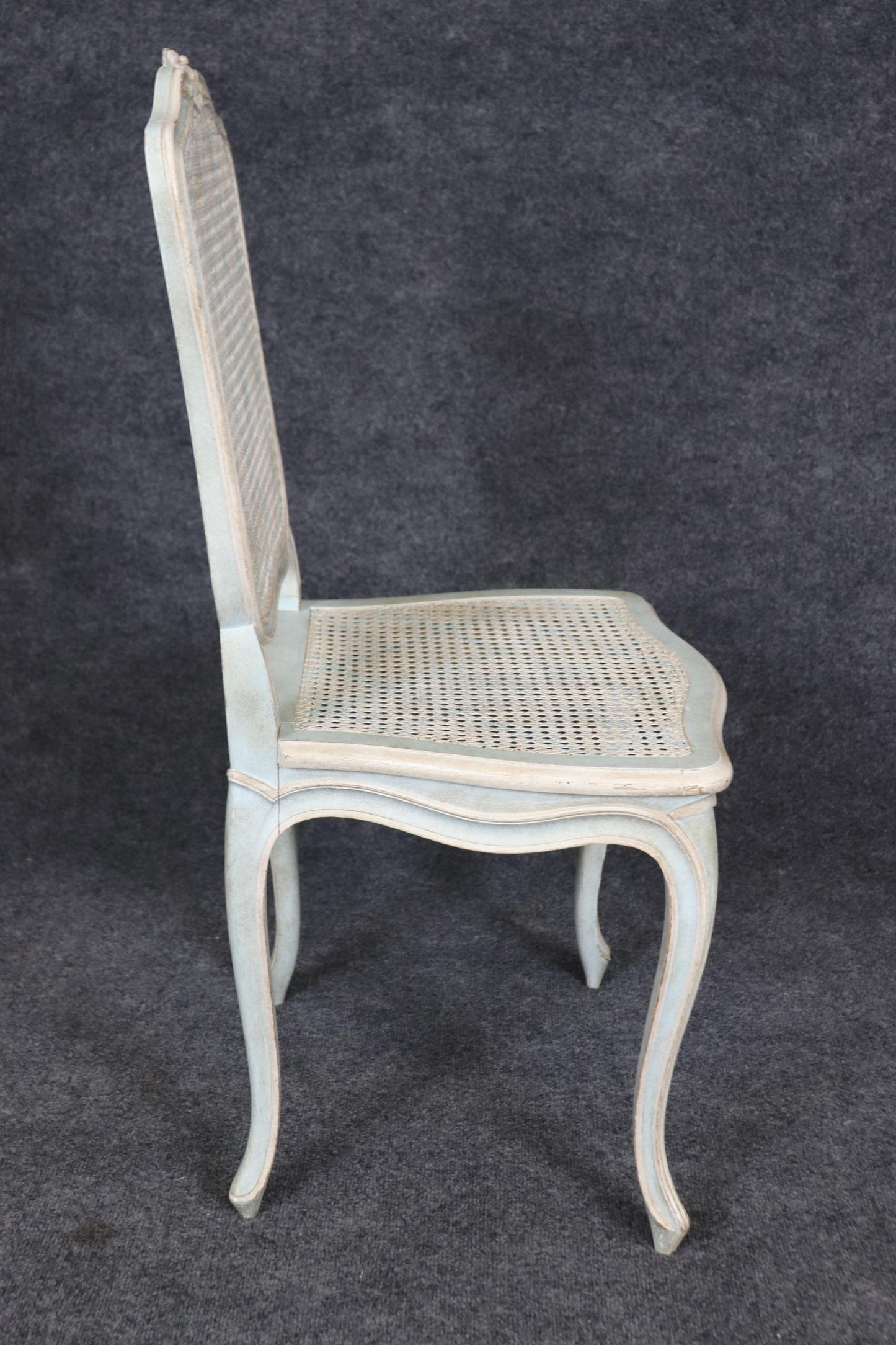 Rare set of 12 French Louis XV Country French Cane Dining Chairs