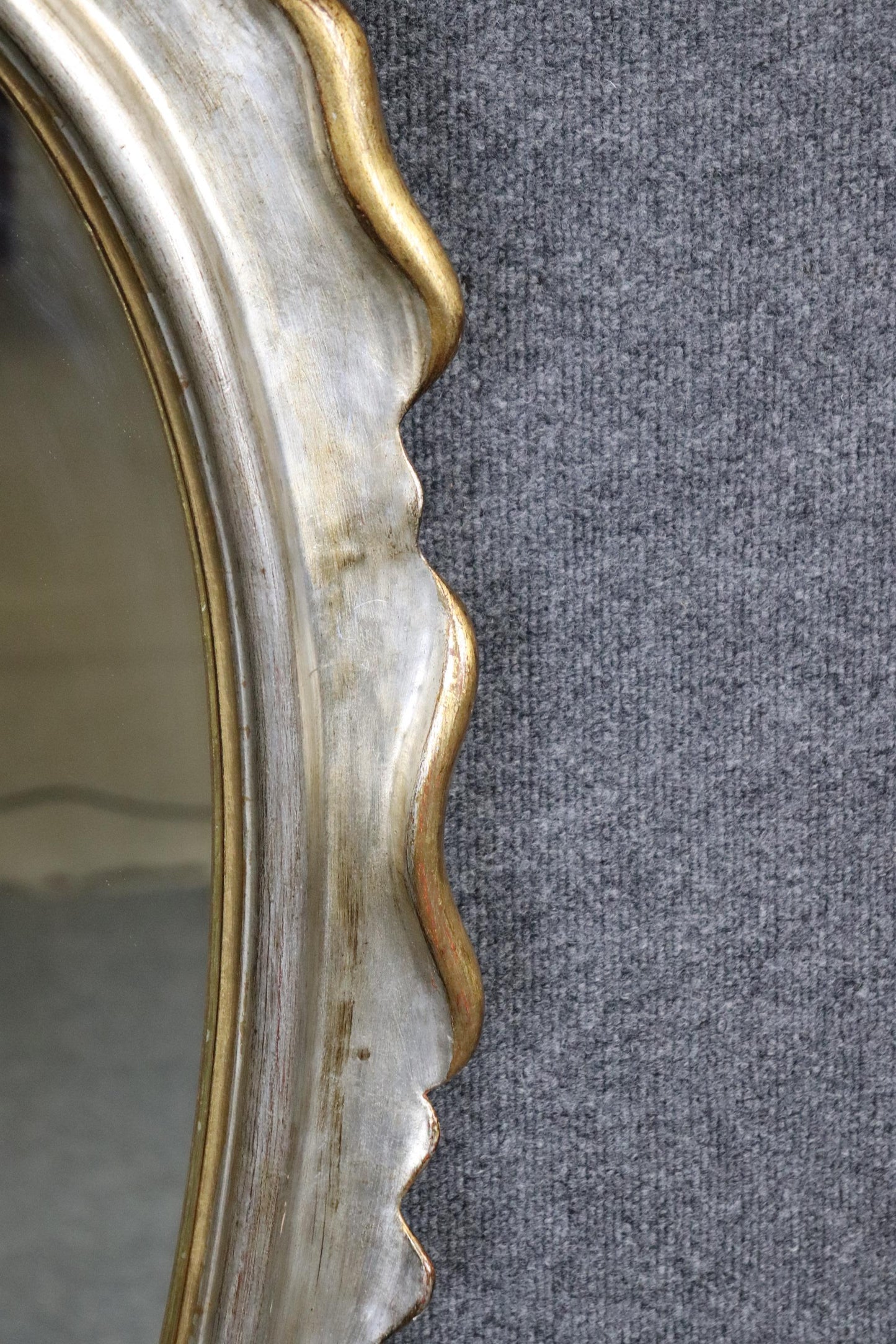 Superb Grosfeld House Attributed Silver and Gold Leaf French Louis XV Mirror