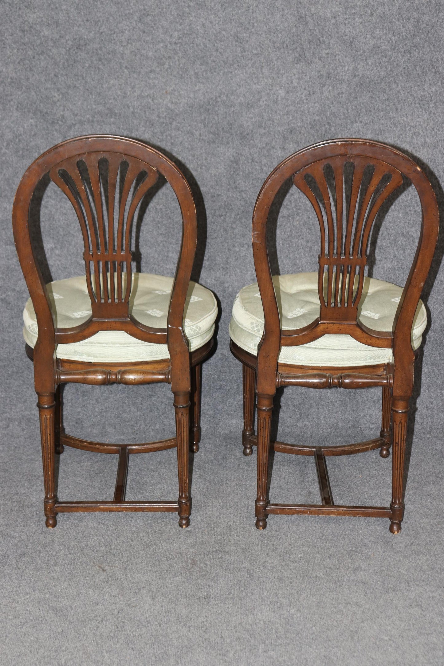 Set of 6 Maison Jansen Attributed Balloon Back Circular Directoire Dining Chairs