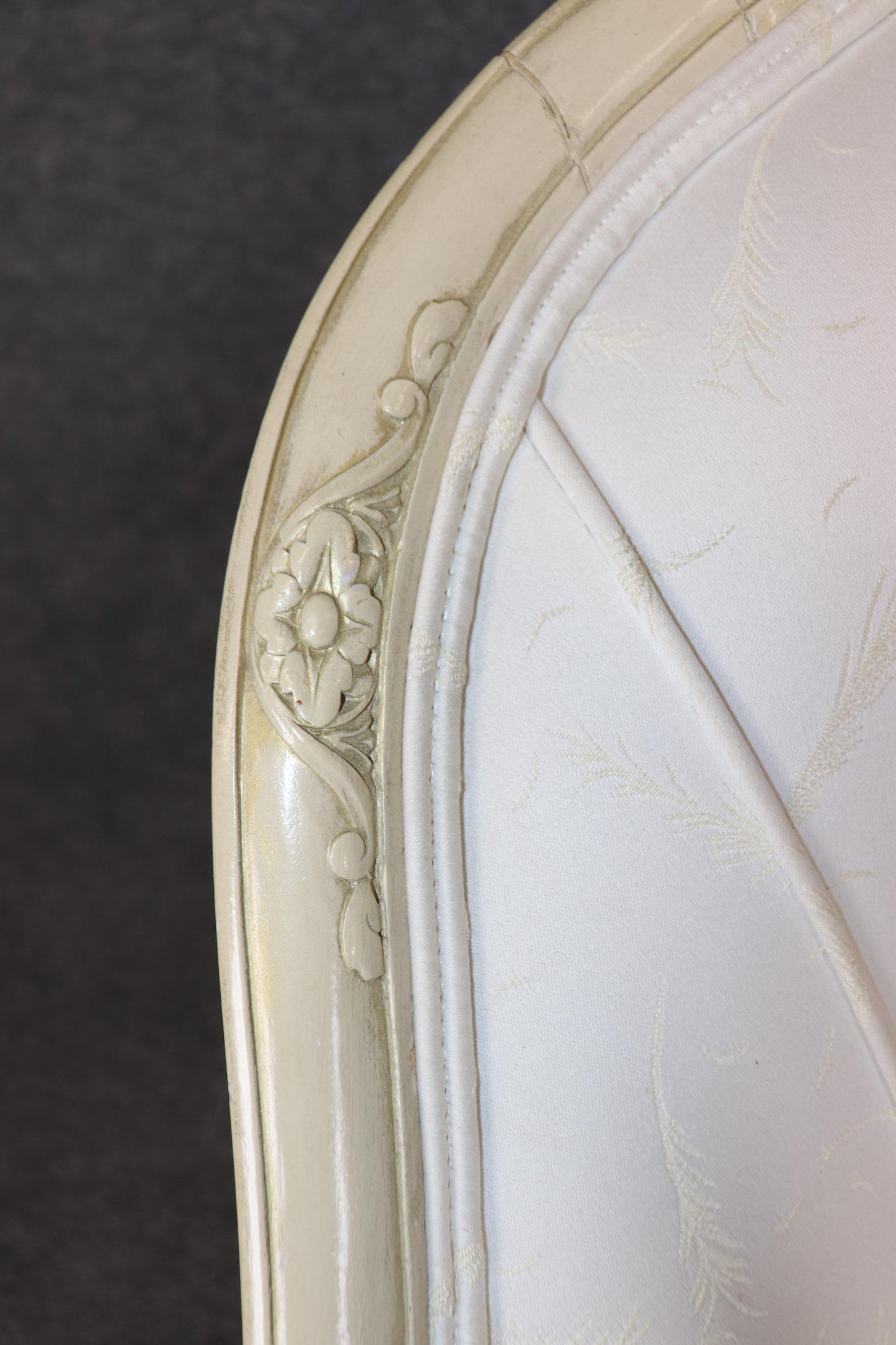 Gorgeous Single Paint DecoratedCarved Swan Tub Style French Empire Bergere Chair