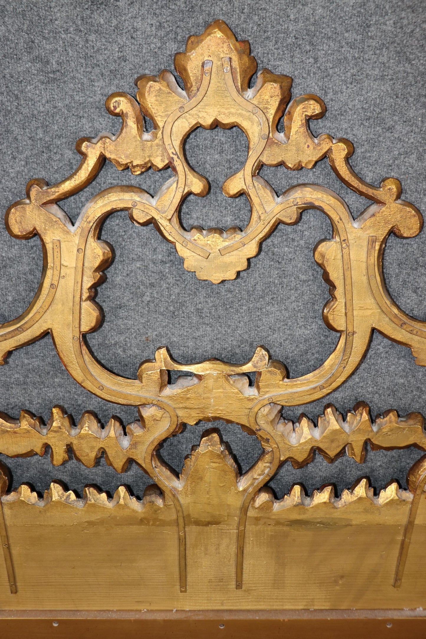 Fine Quality Italian Rococo Carved to Death Rococo King Size Headboard Bed