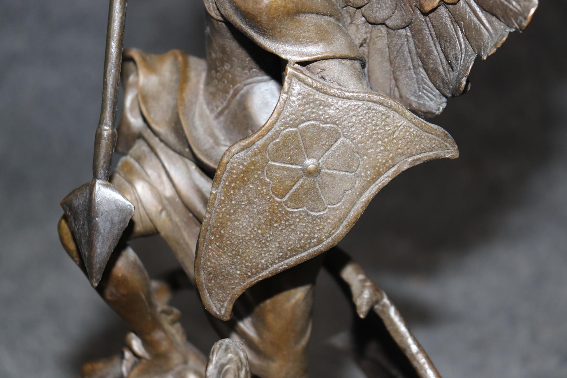 Late 20th Century Neoclassical Bronze Sculpture of Saint George Slaying Dragon