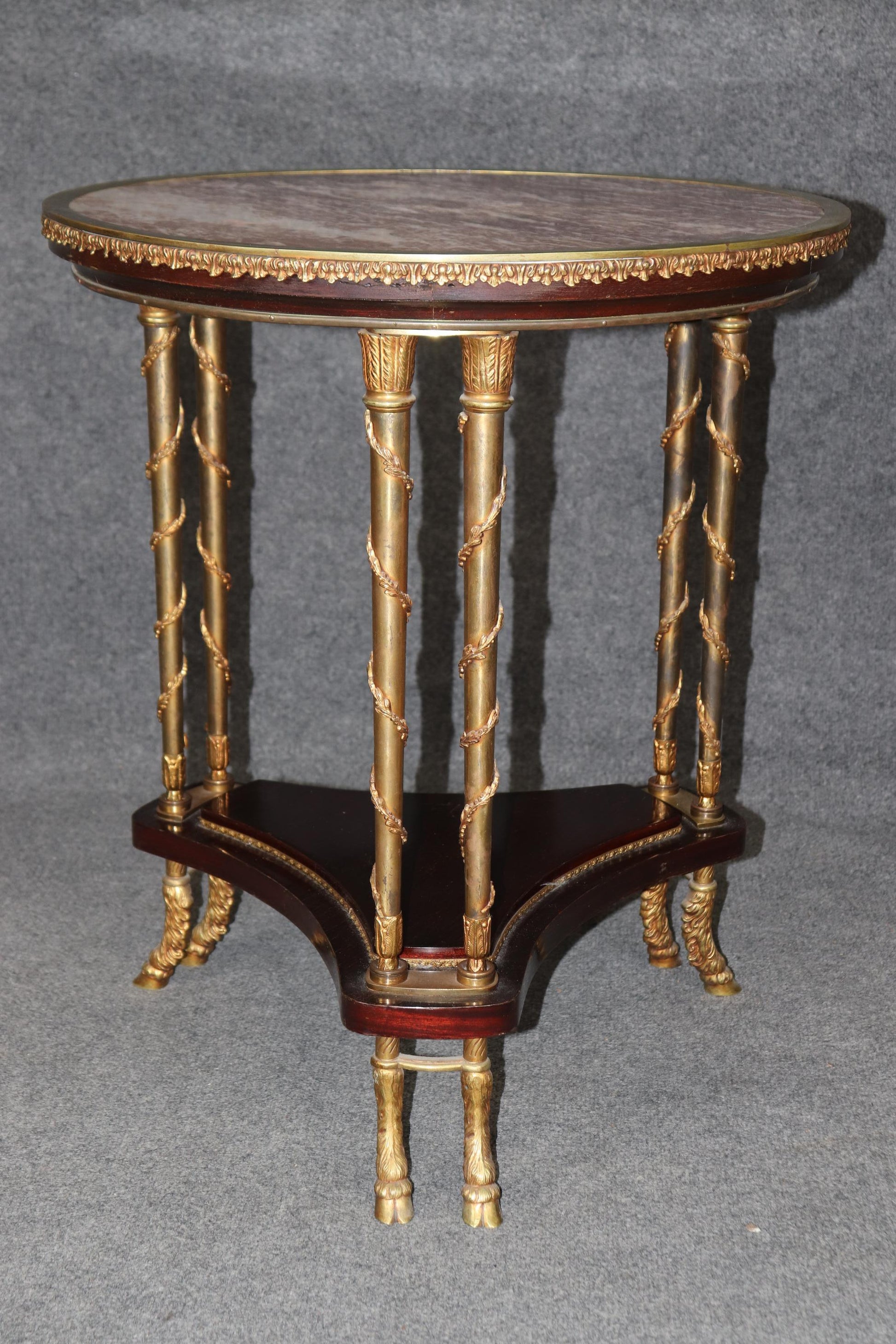 Superb Marble Top Bronze Louis XVI French End Table Manner Adam Weisweiler