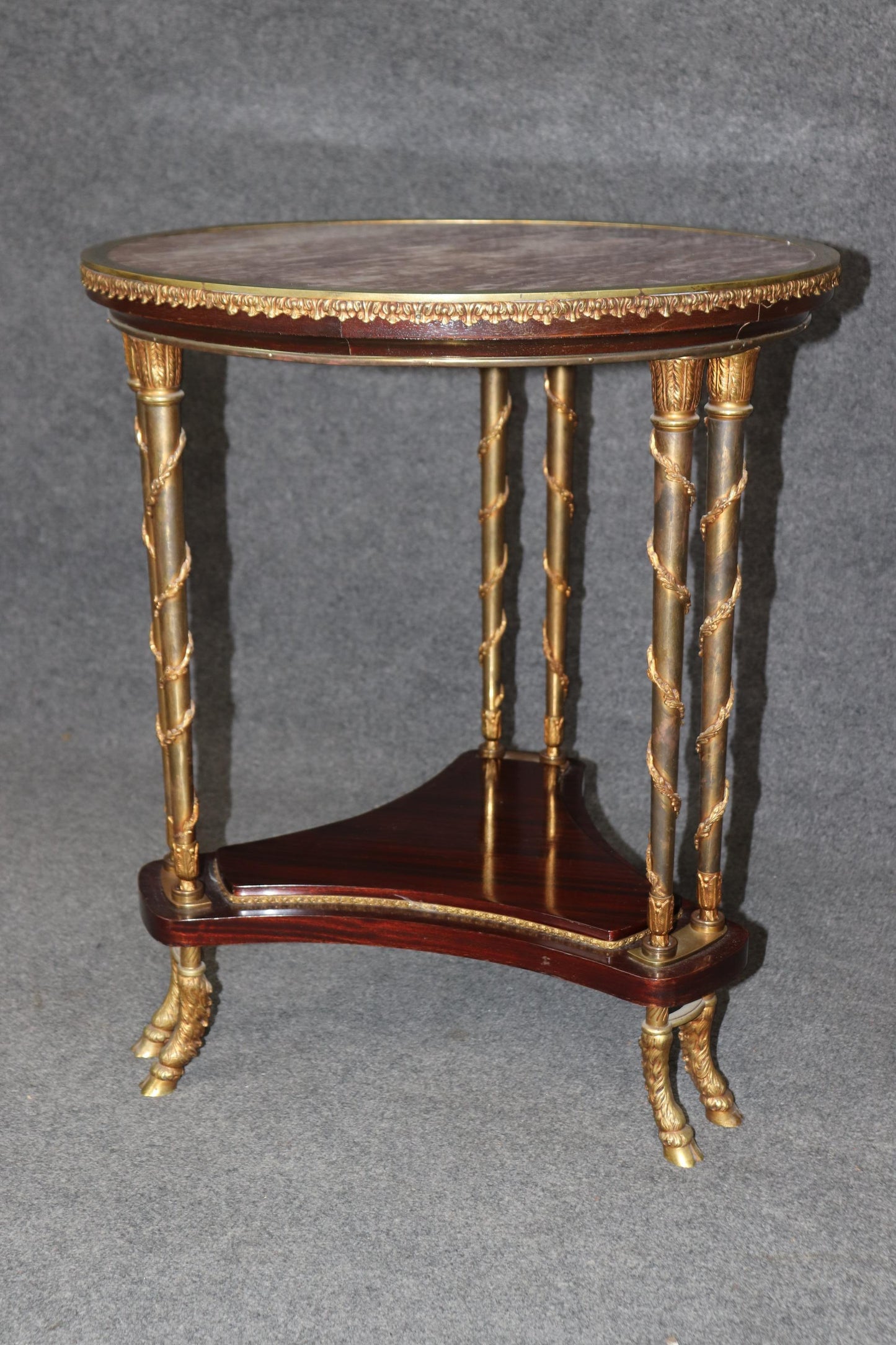 Superb Marble Top Bronze Louis XVI French End Table Manner Adam Weisweiler